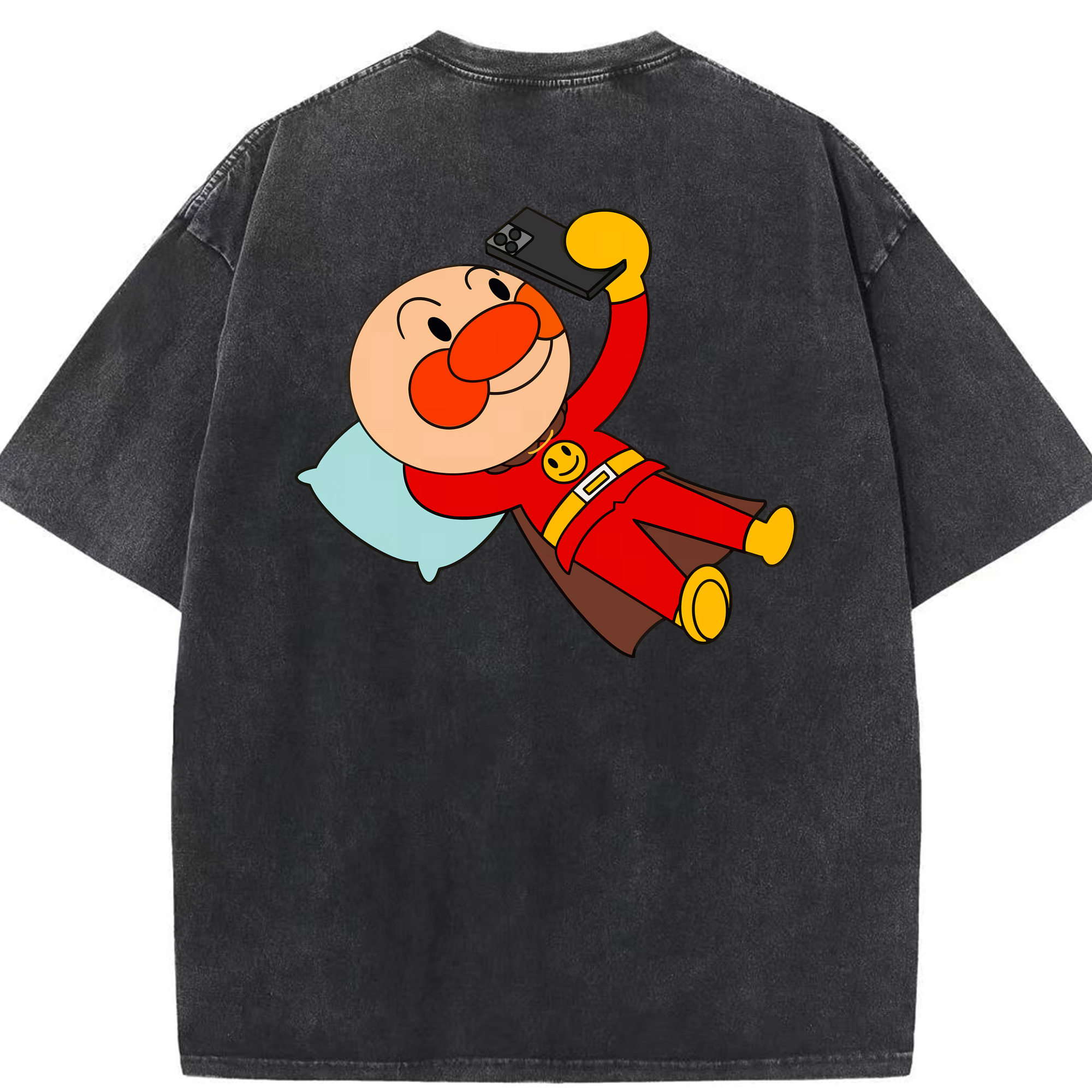 （画像用） アンパンマン Anpanman 綿100% ヴィンテージ風 半袖Tシャツ（背面プリント）