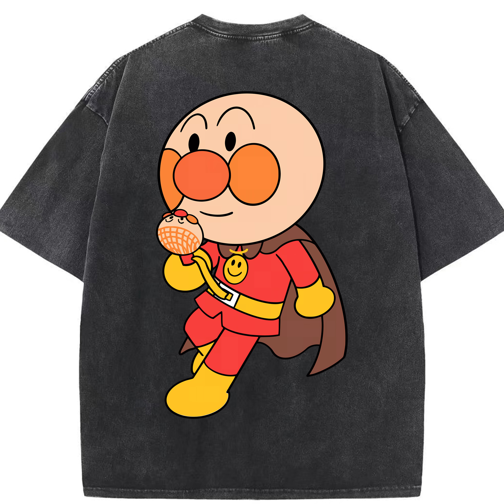 （画像用） アンパンマン Anpanman 綿100% ヴィンテージ風 半袖Tシャツ（背面プリント）