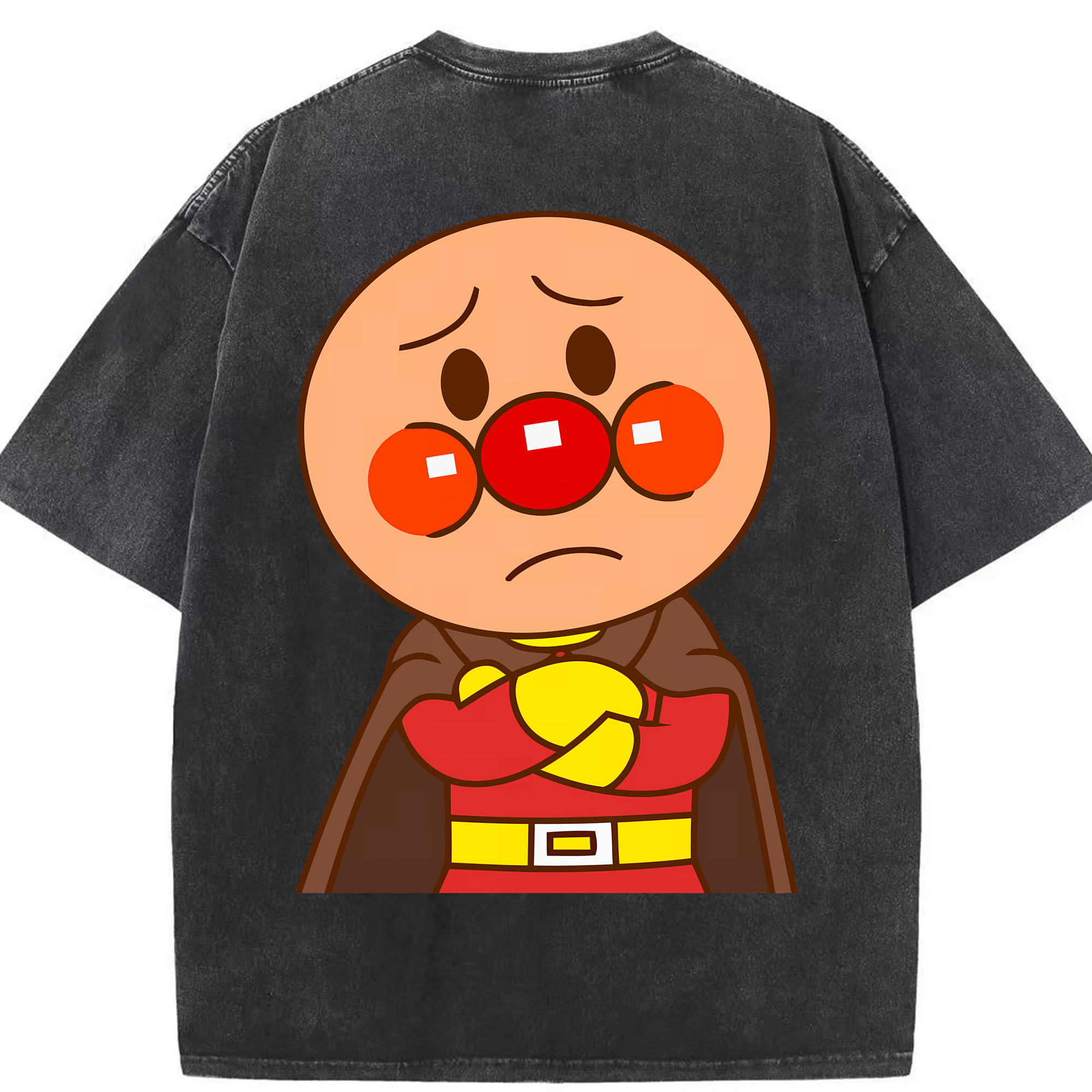 （画像用） アンパンマン Anpanman 綿100% ヴィンテージ風 半袖Tシャツ（背面プリント）