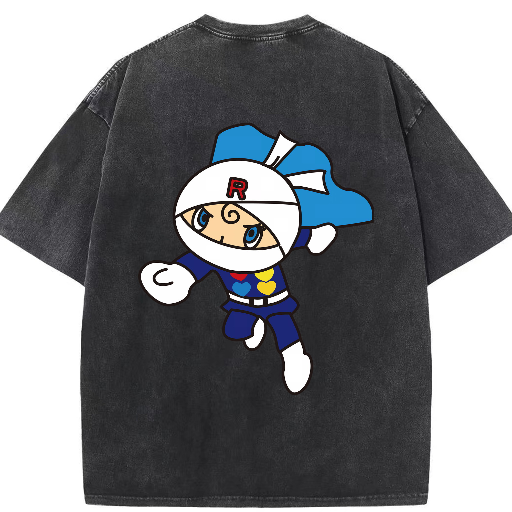 （画像用） アンパンマン Anpanman 綿100% ヴィンテージ風 半袖Tシャツ（背面プリント）