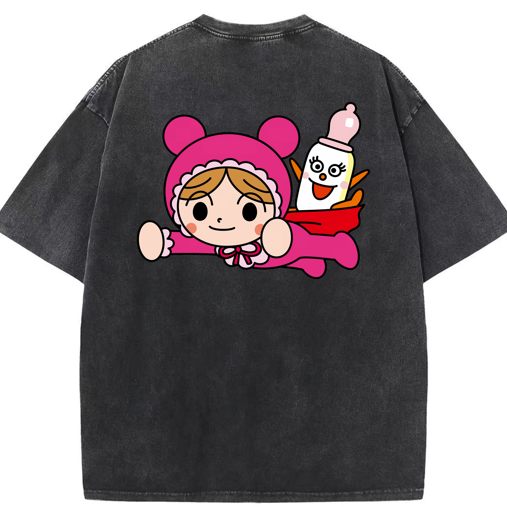 （画像用） アンパンマン Anpanman 綿100% ヴィンテージ風 半袖Tシャツ（背面プリント）