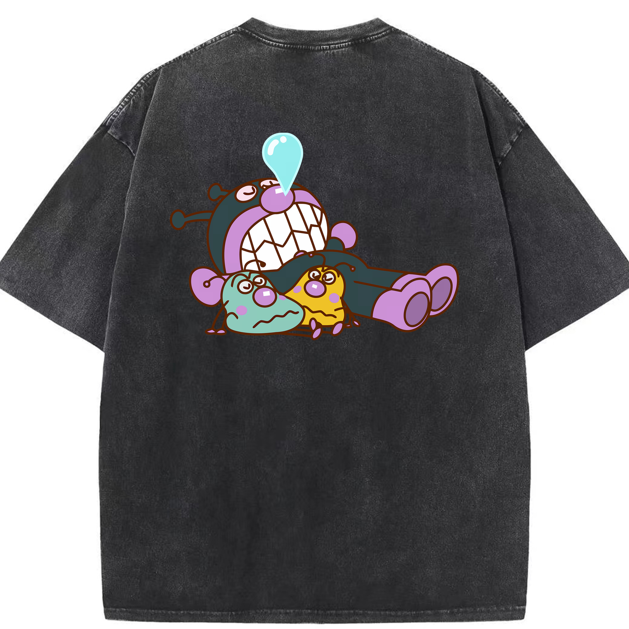 （画像用） アンパンマン Anpanman 綿100% ヴィンテージ風 半袖Tシャツ（背面プリント）