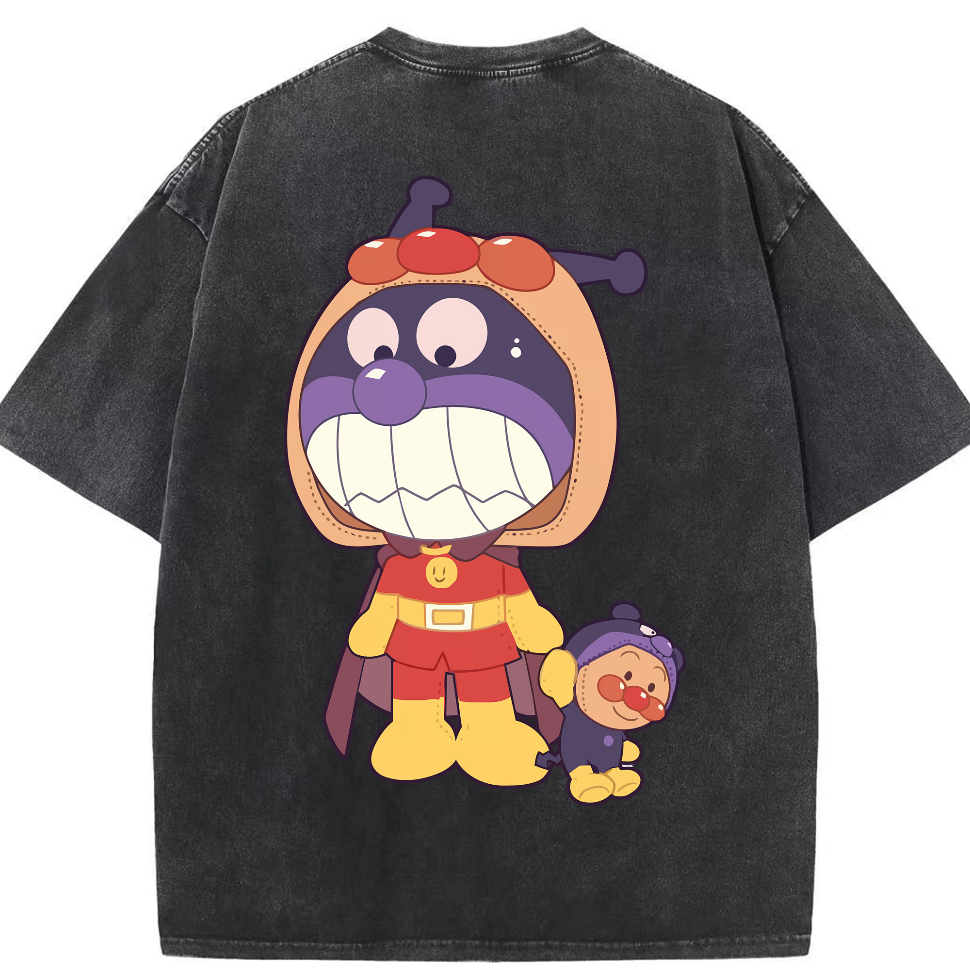 （画像用） アンパンマン Anpanman 綿100% ヴィンテージ風 半袖Tシャツ（背面プリント）