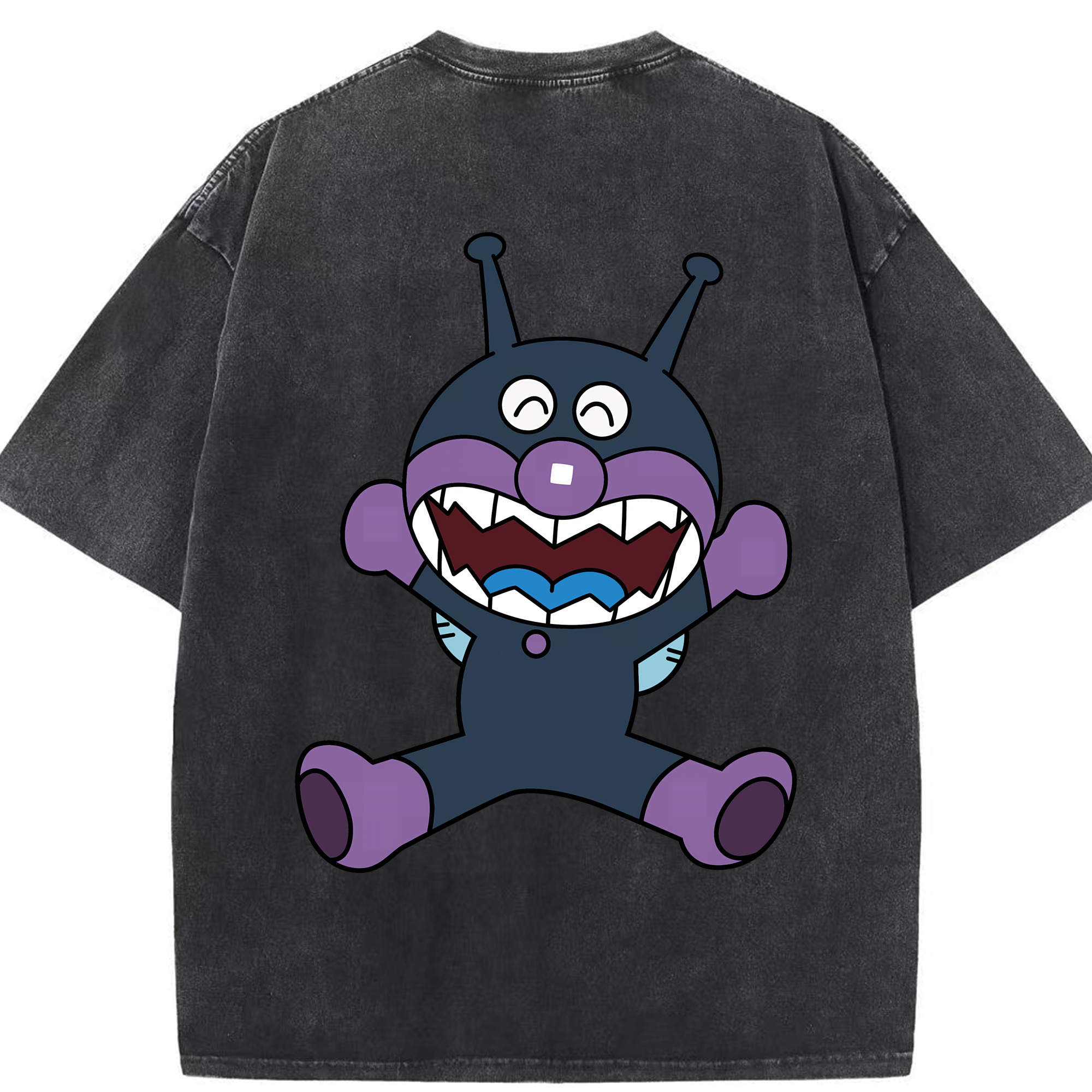 （画像用） アンパンマン Anpanman 綿100% ヴィンテージ風 半袖Tシャツ（背面プリント）