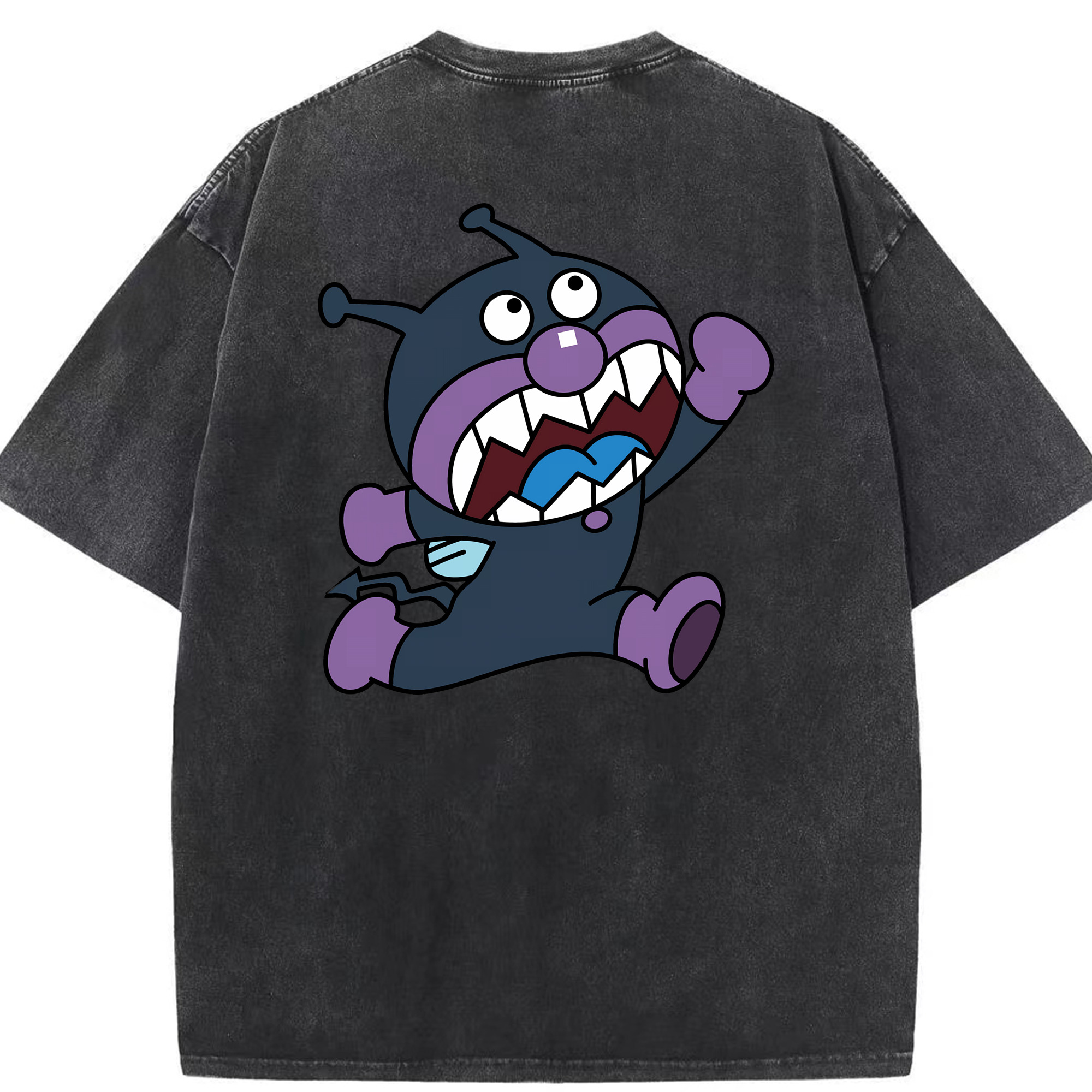 （画像用） アンパンマン Anpanman 綿100% ヴィンテージ風 半袖Tシャツ（背面プリント）