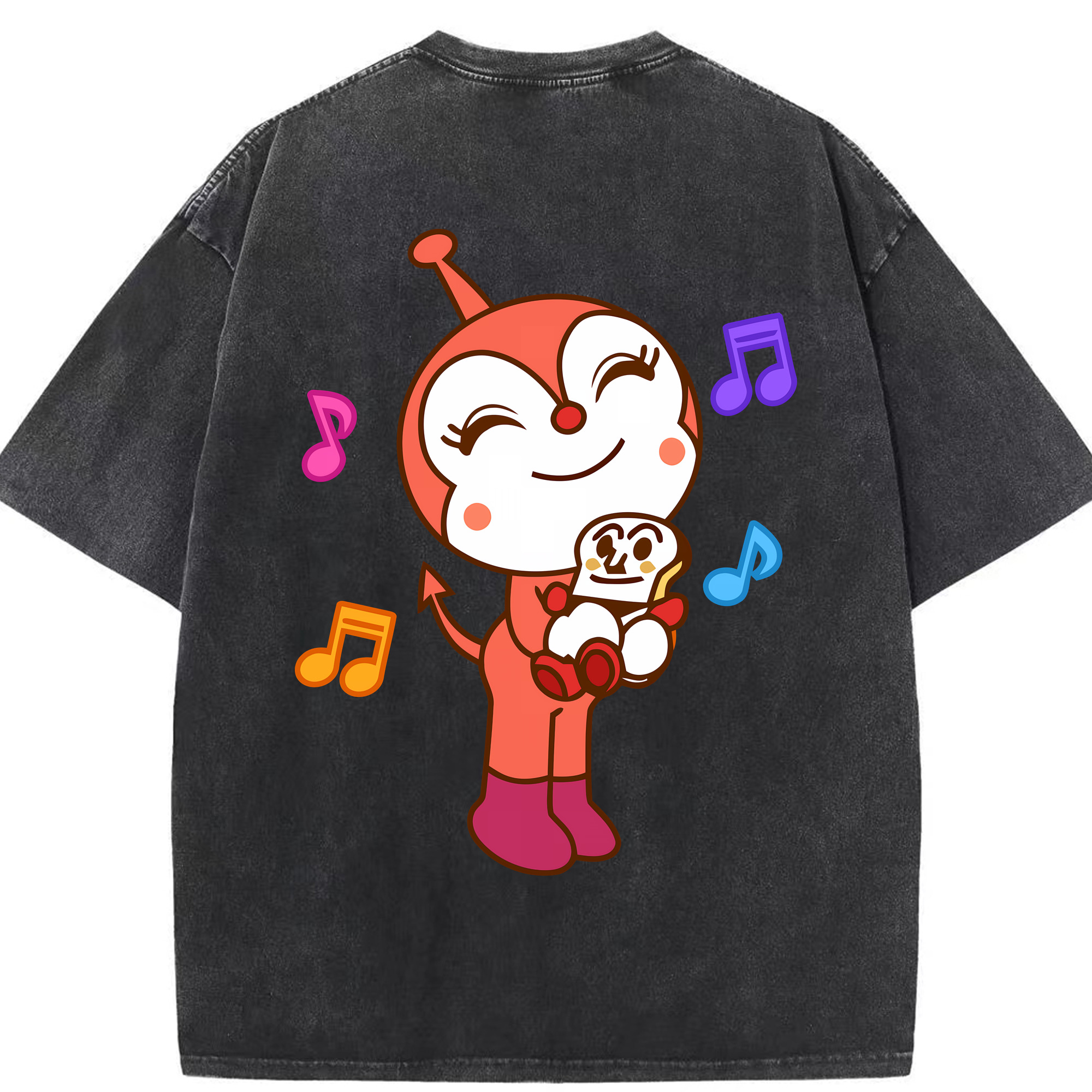 （画像用） アンパンマン Anpanman 綿100% ヴィンテージ風 半袖Tシャツ（背面プリント）