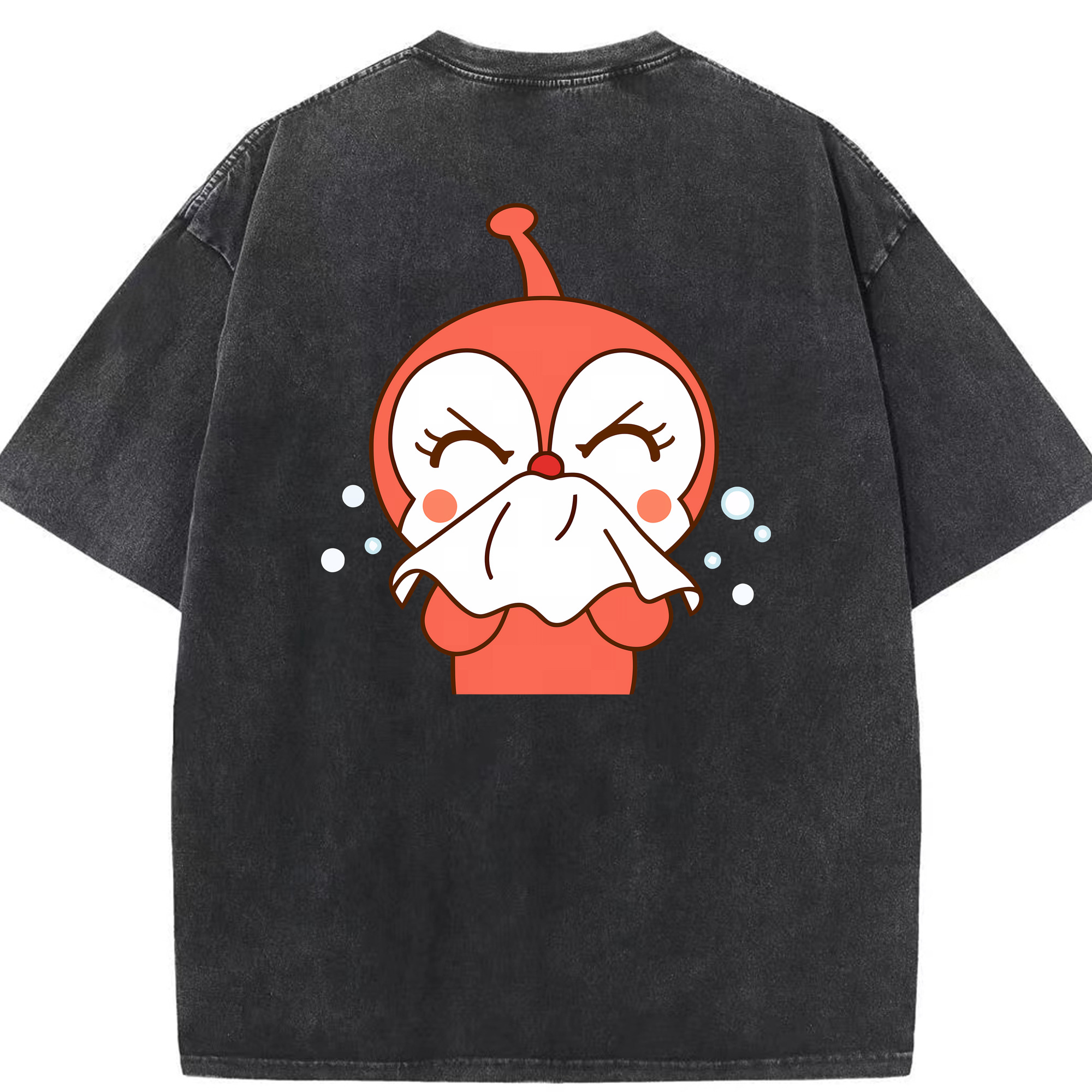 （画像用） アンパンマン Anpanman 綿100% ヴィンテージ風 半袖Tシャツ（背面プリント）