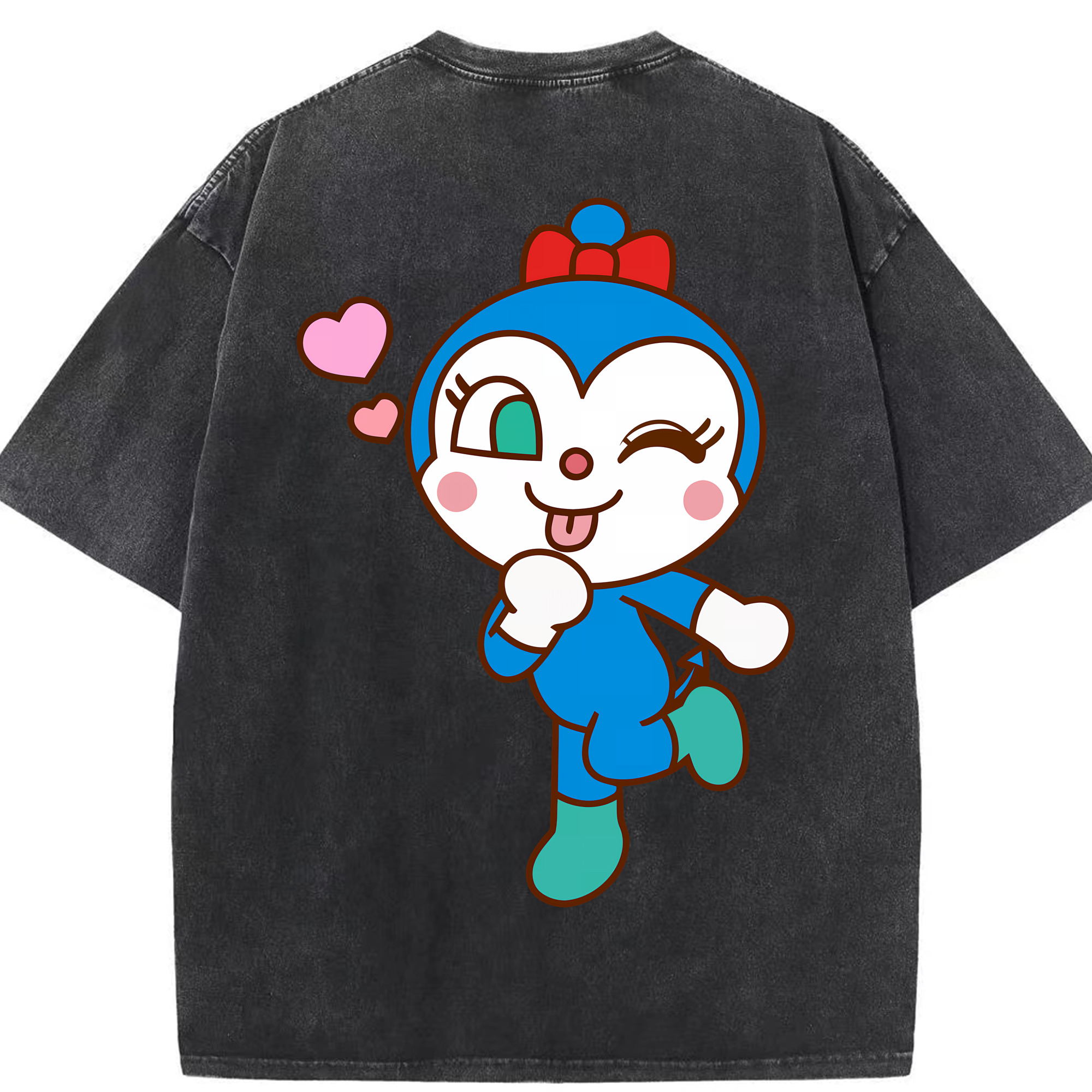 （画像用） アンパンマン Anpanman 綿100% ヴィンテージ風 半袖Tシャツ（背面プリント）