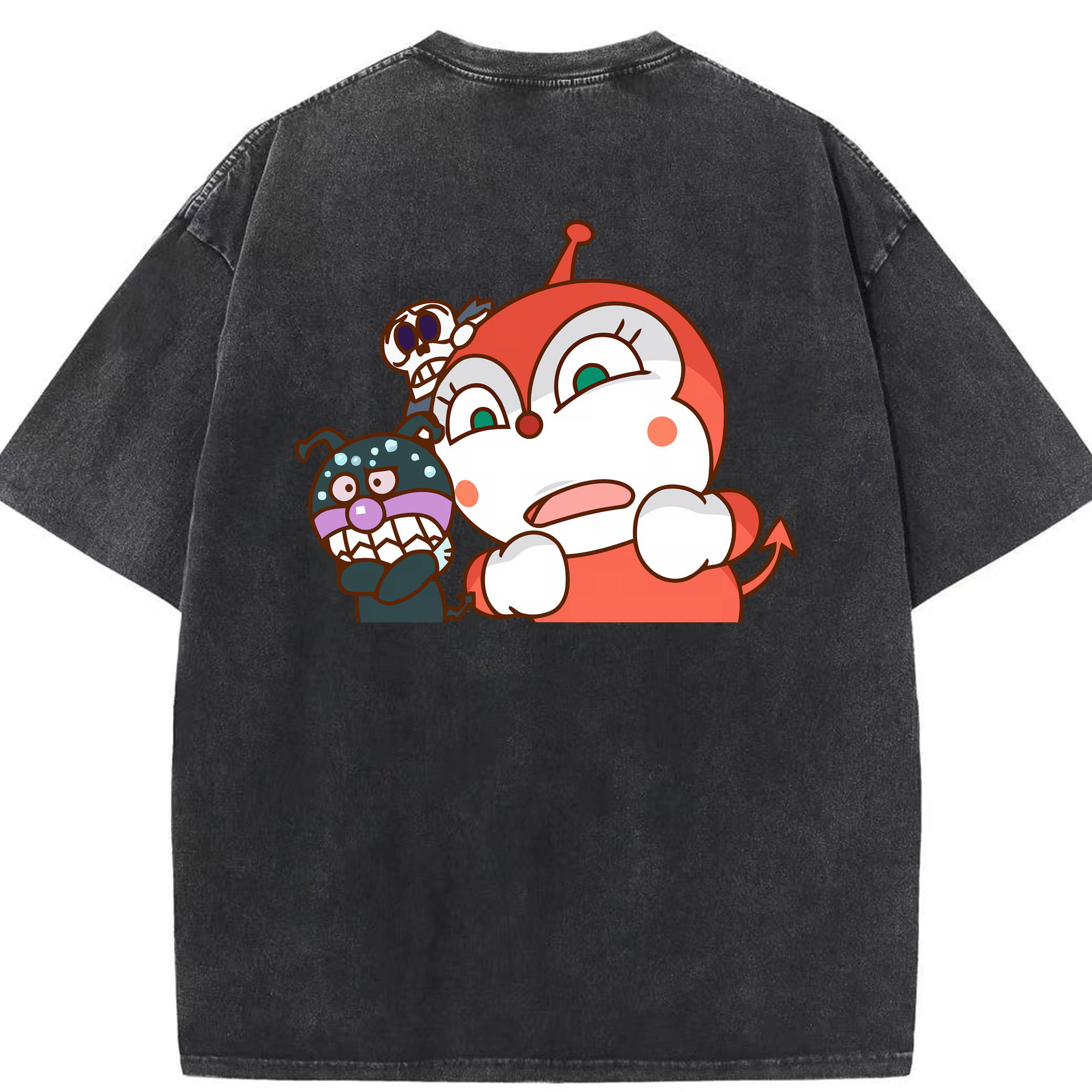 （画像用） アンパンマン Anpanman 綿100% ヴィンテージ風 半袖Tシャツ（背面プリント）