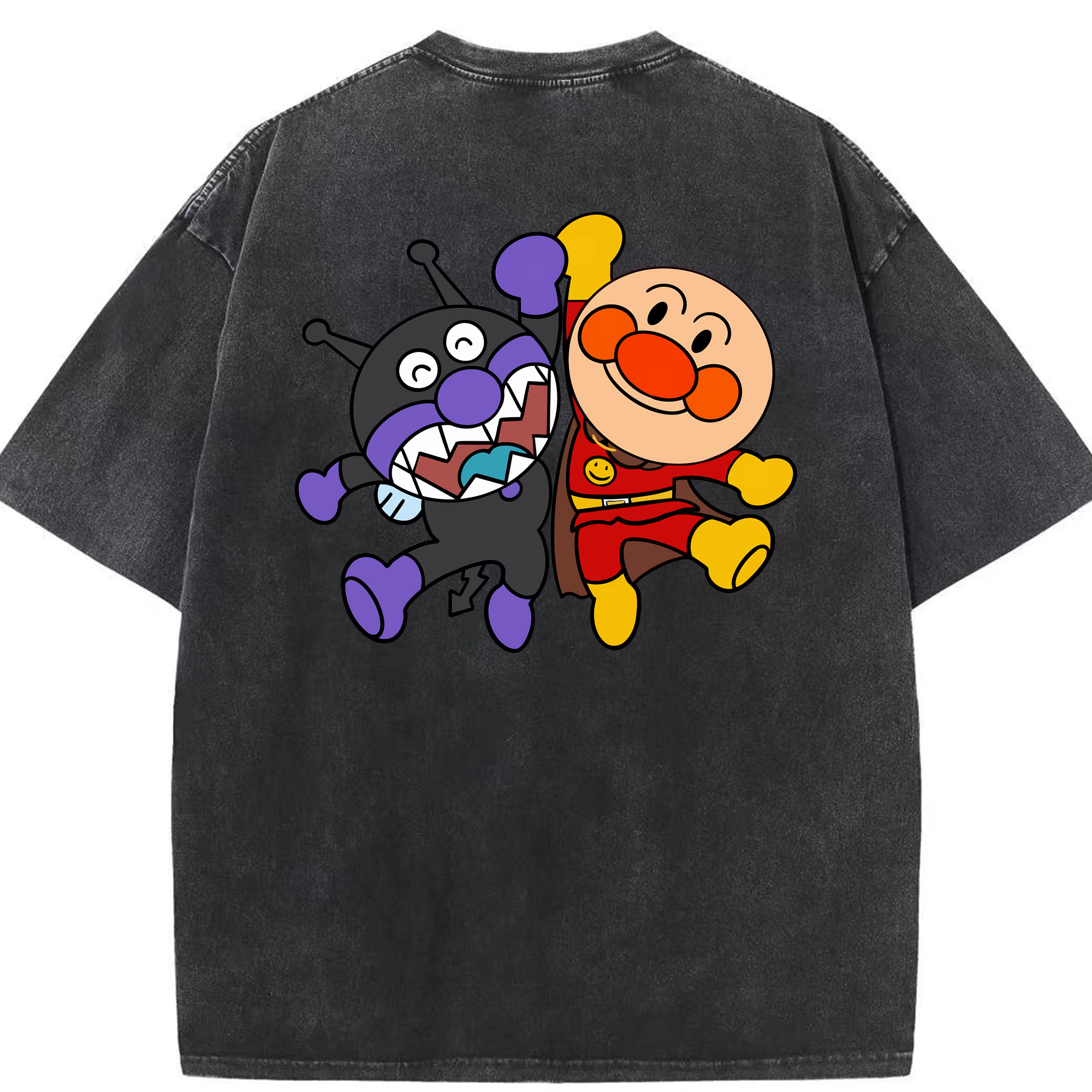（画像用） アンパンマン Anpanman 綿100% ヴィンテージ風 半袖Tシャツ（背面プリント）