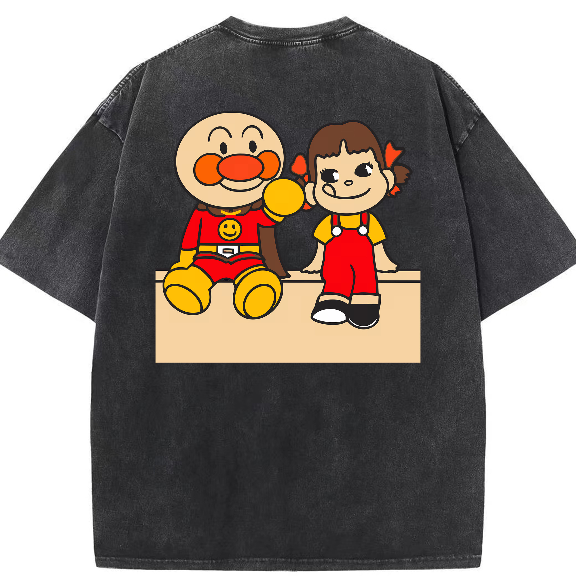 （画像用） アンパンマン Anpanman 綿100% ヴィンテージ風 半袖Tシャツ（背面プリント）