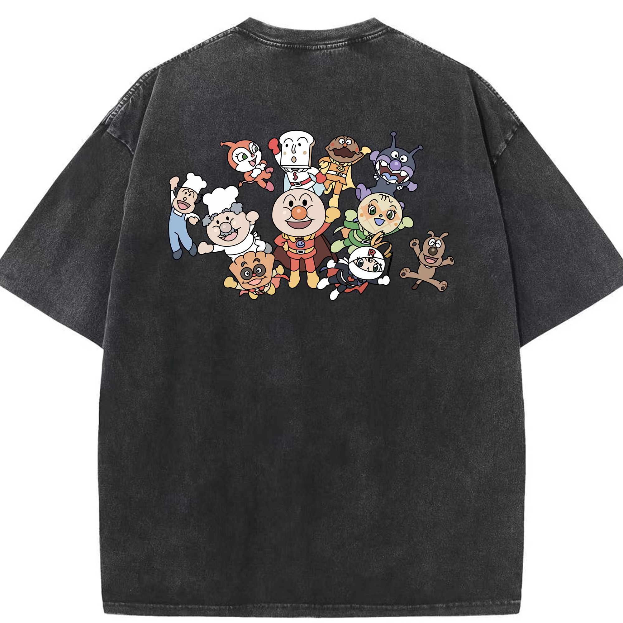 （画像用） アンパンマン Anpanman 綿100% ヴィンテージ風 半袖Tシャツ（背面プリント）