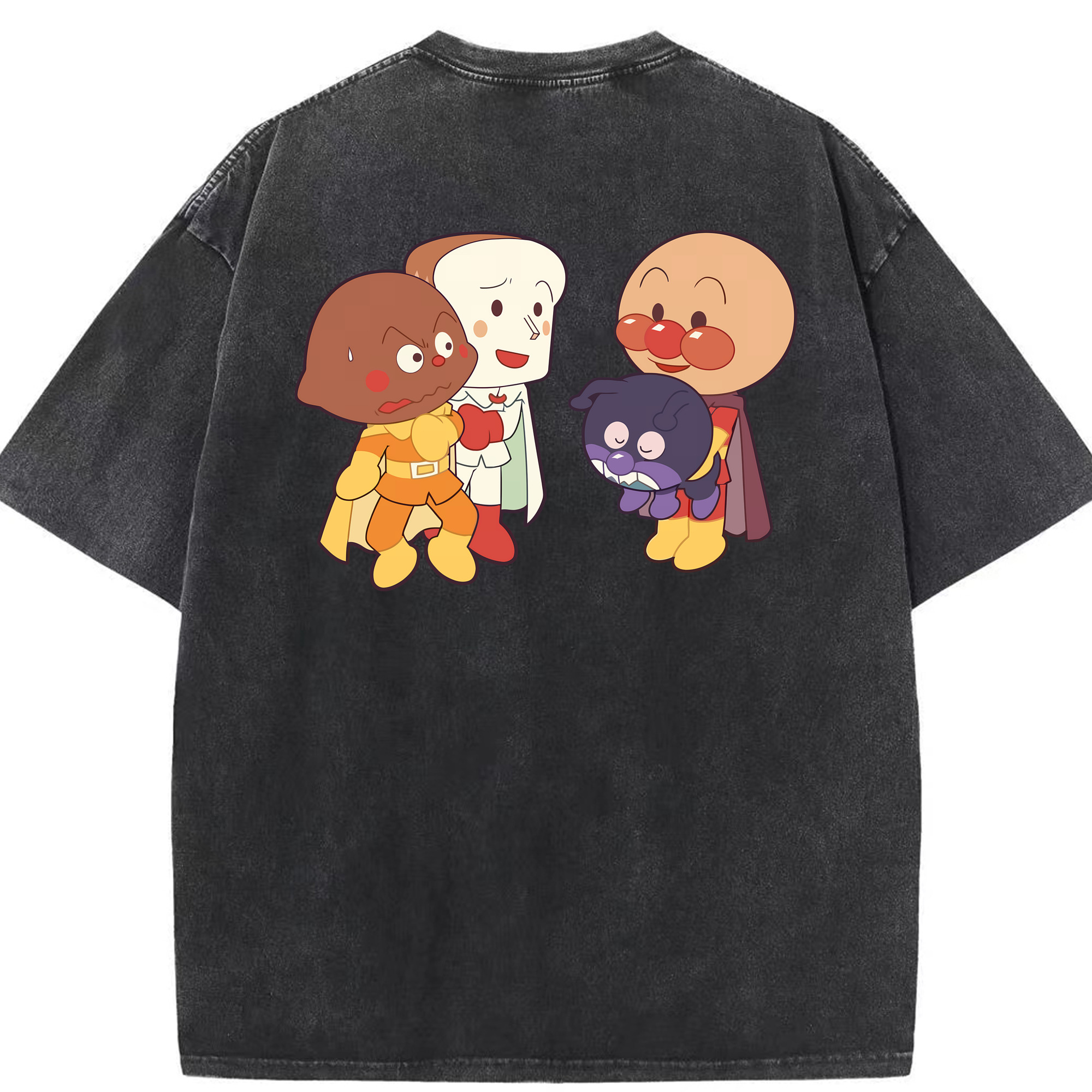 （画像用） アンパンマン Anpanman 綿100% ヴィンテージ風 半袖Tシャツ（背面プリント）
