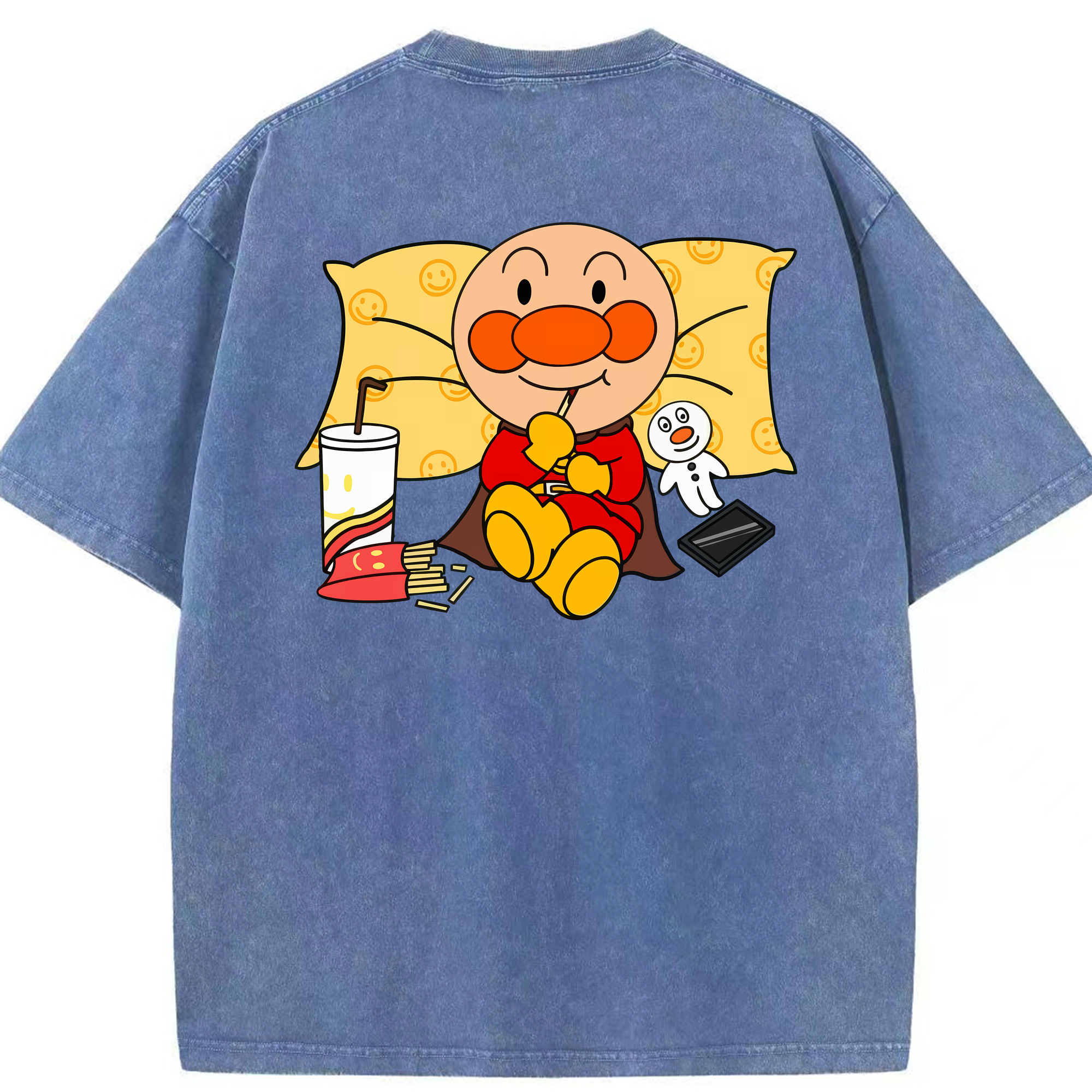 （画像用） アンパンマン Anpanman 綿100% ヴィンテージ風 半袖Tシャツ（背面プリント）