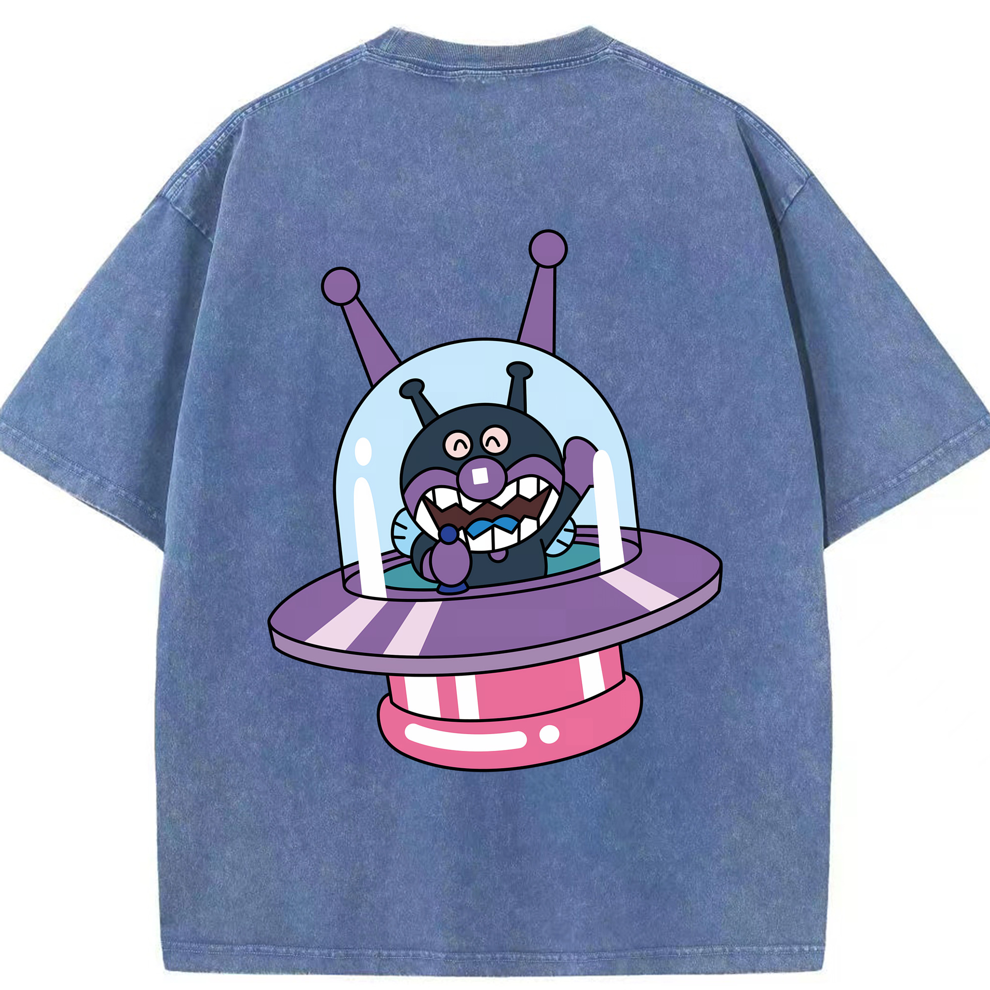 （画像用） アンパンマン Anpanman 綿100% ヴィンテージ風 半袖Tシャツ（背面プリント）