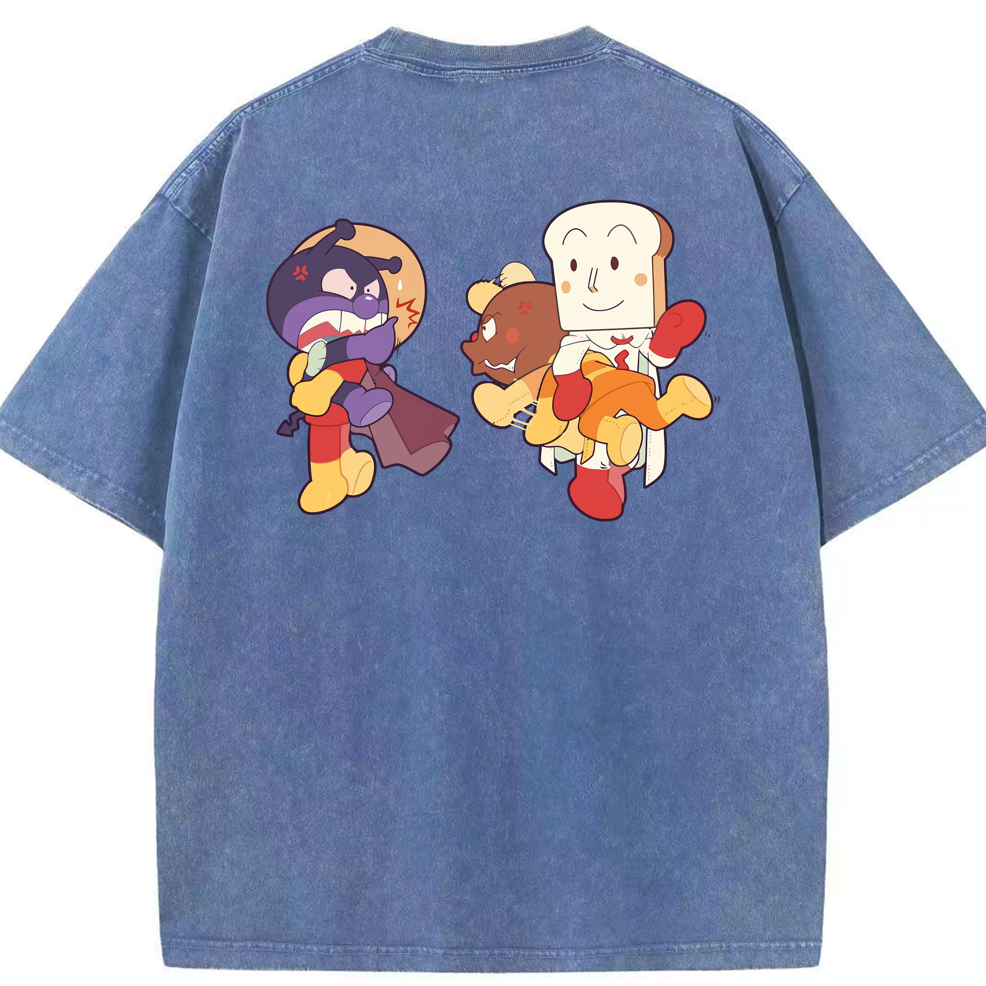 （画像用） アンパンマン Anpanman 綿100% ヴィンテージ風 半袖Tシャツ（背面プリント）
