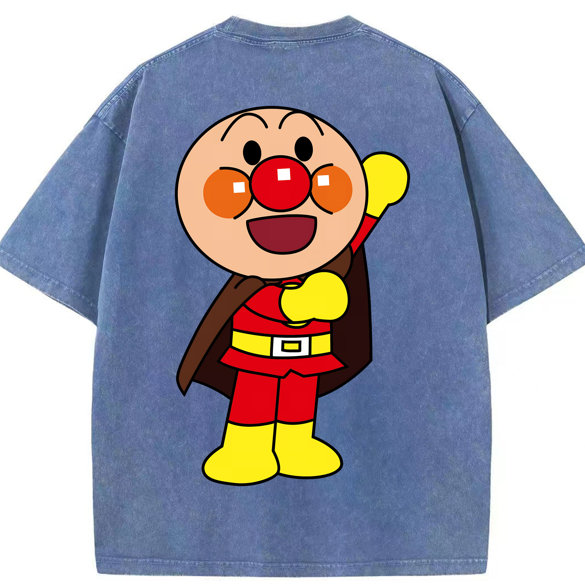 （画像用） アンパンマン Anpanman 綿100% ヴィンテージ風 半袖Tシャツ（背面プリント）