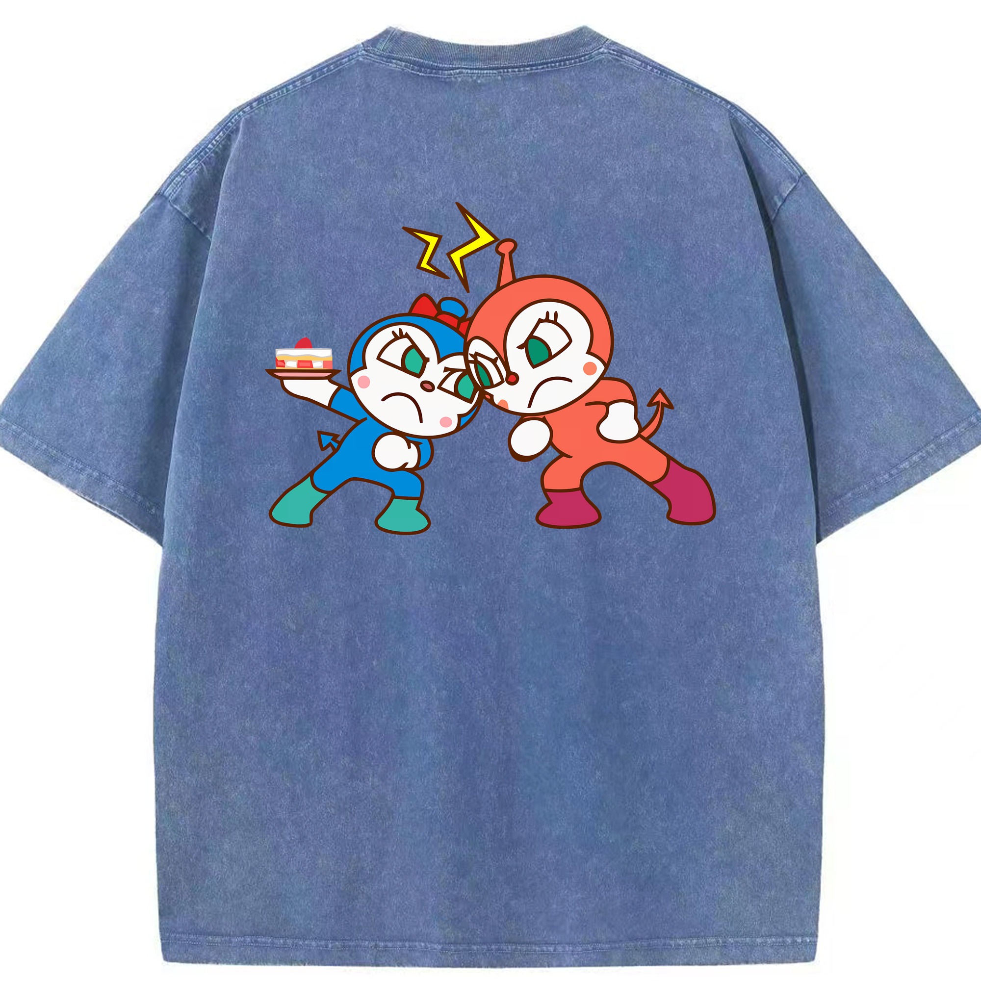 （画像用） アンパンマン Anpanman 綿100% ヴィンテージ風 半袖Tシャツ（背面プリント）