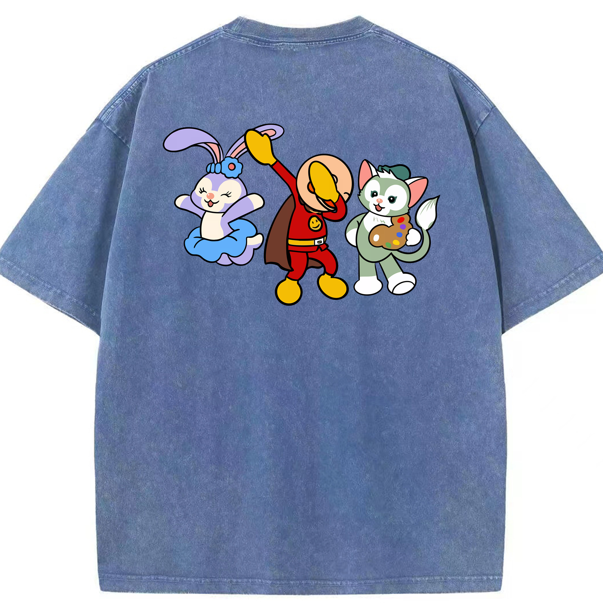 （画像用） アンパンマン Anpanman 綿100% ヴィンテージ風 半袖Tシャツ（背面プリント）
