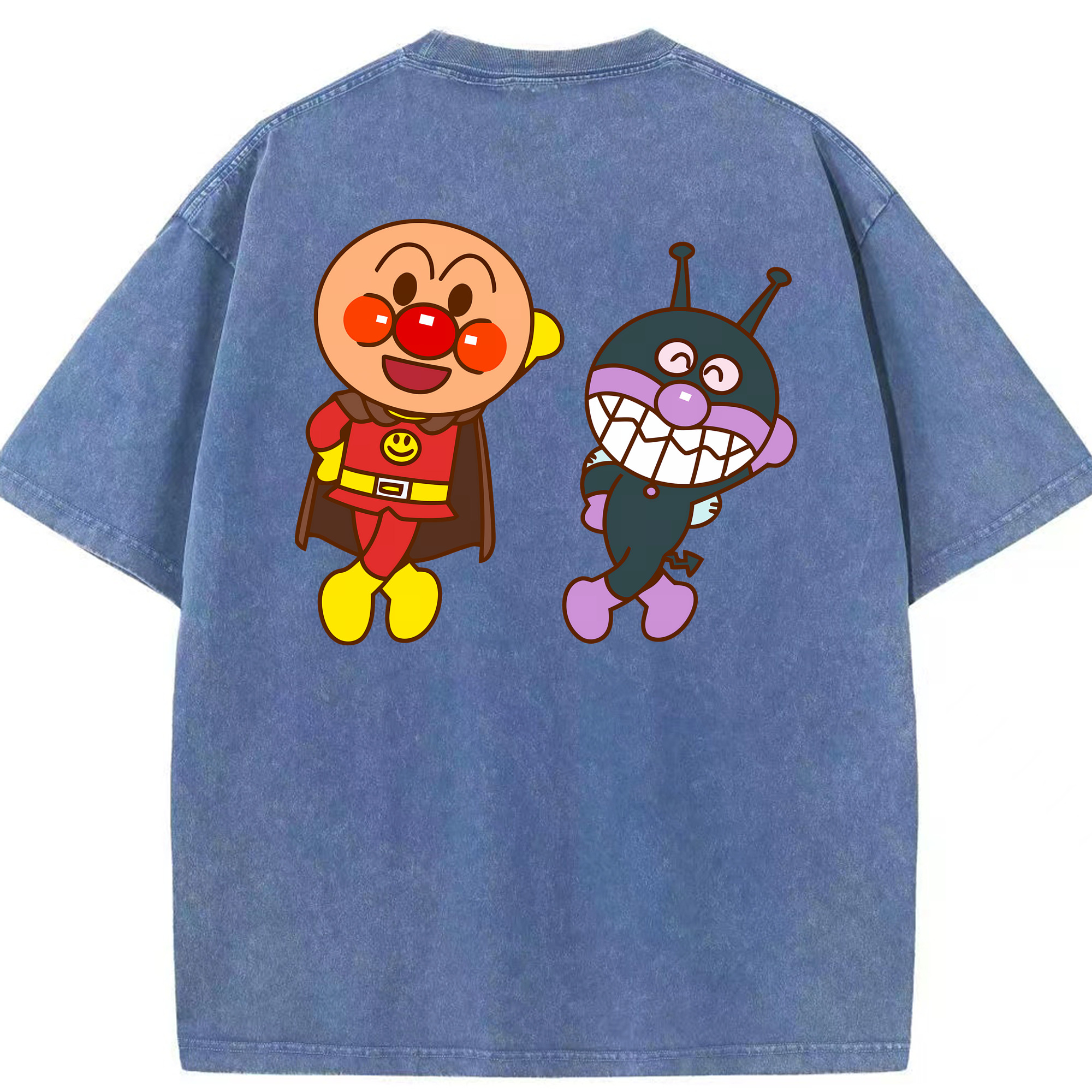 （画像用） アンパンマン Anpanman 綿100% ヴィンテージ風 半袖Tシャツ（背面プリント）