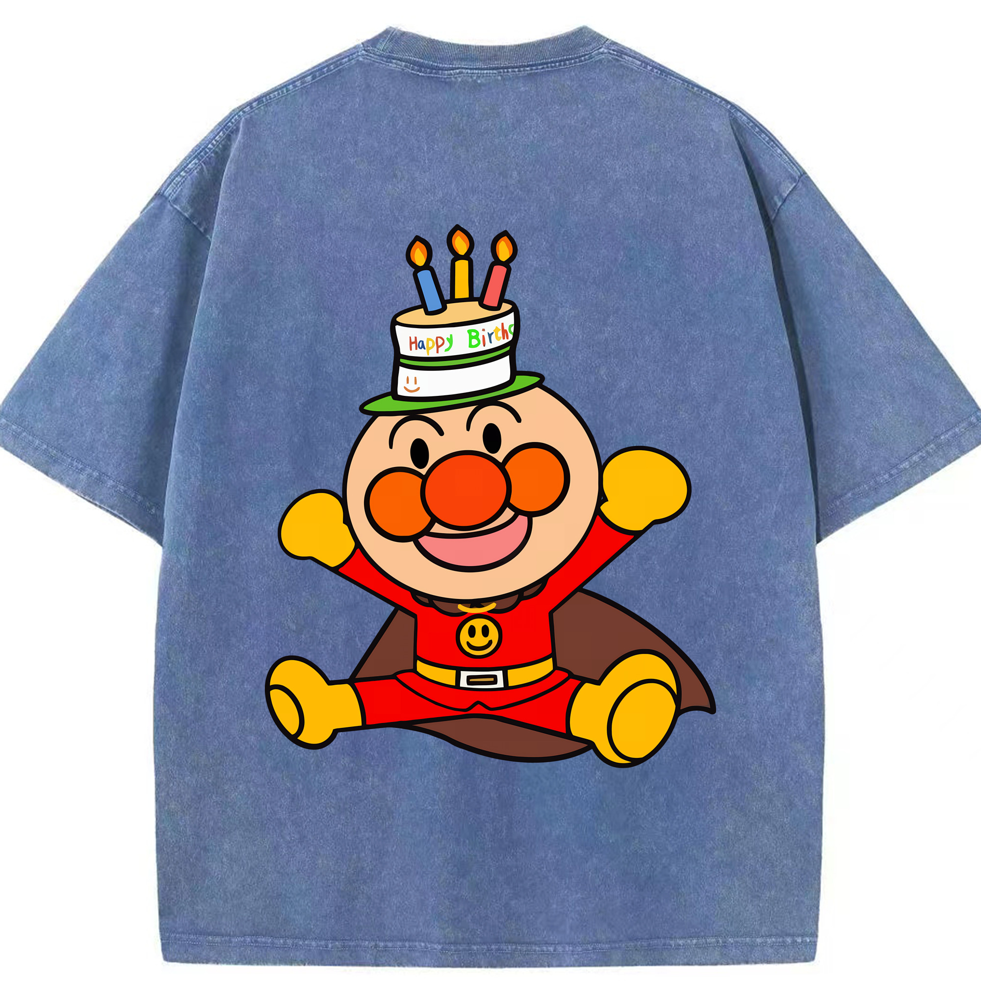 （画像用） アンパンマン Anpanman 綿100% ヴィンテージ風 半袖Tシャツ（背面プリント）