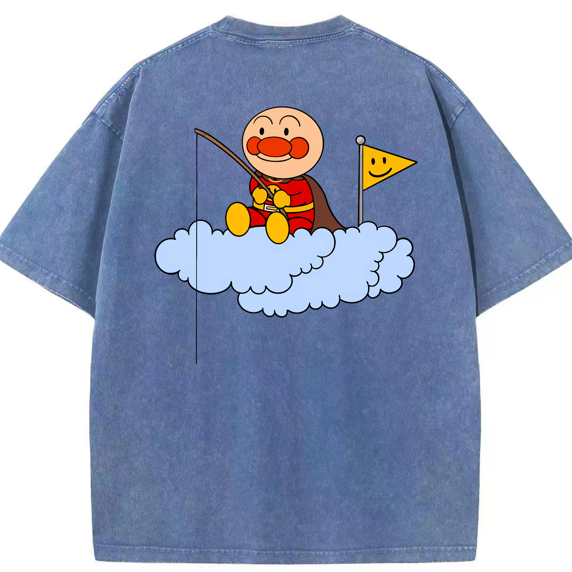 （画像用） アンパンマン Anpanman 綿100% ヴィンテージ風 半袖Tシャツ（背面プリント）