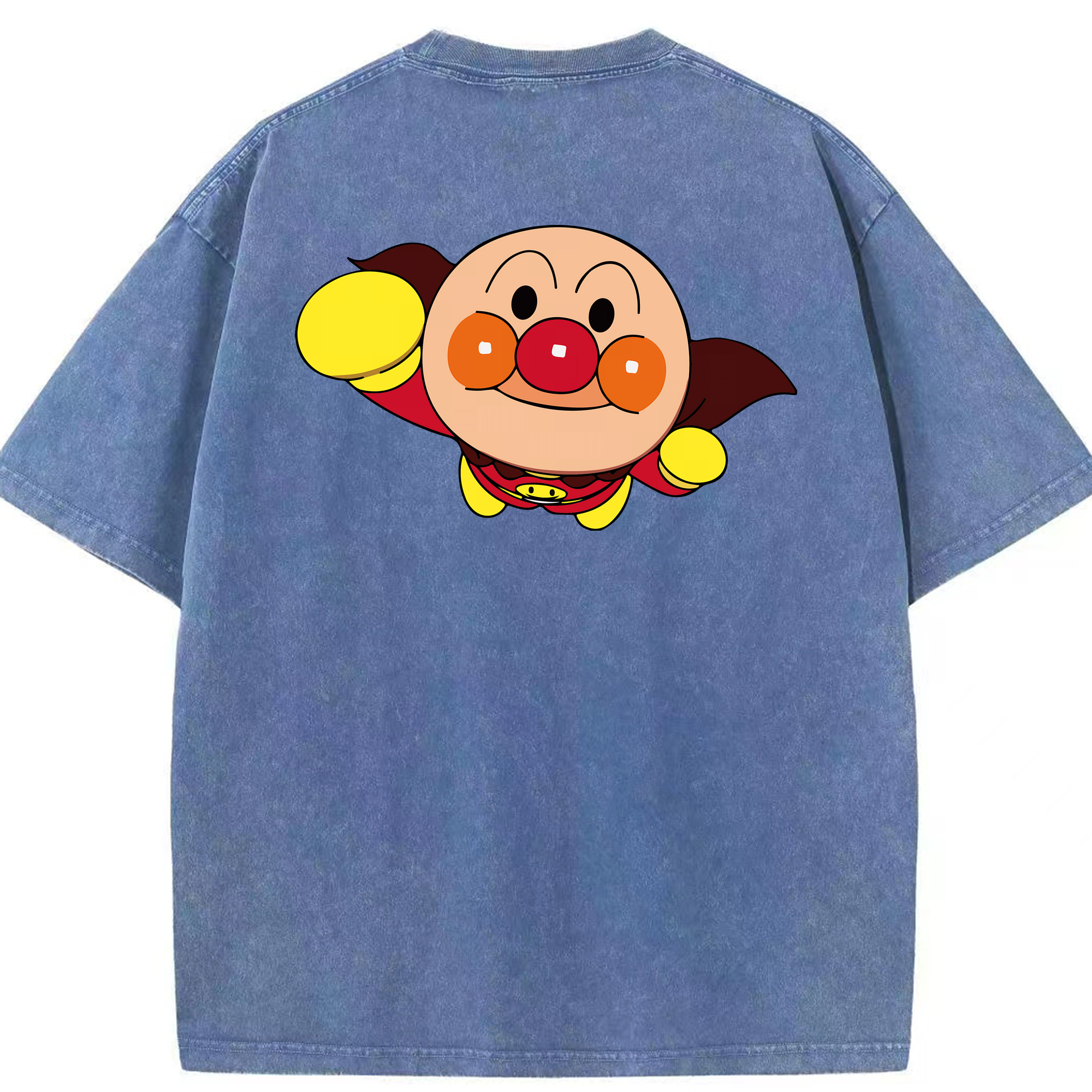 （画像用） アンパンマン Anpanman 綿100% ヴィンテージ風 半袖Tシャツ（背面プリント）