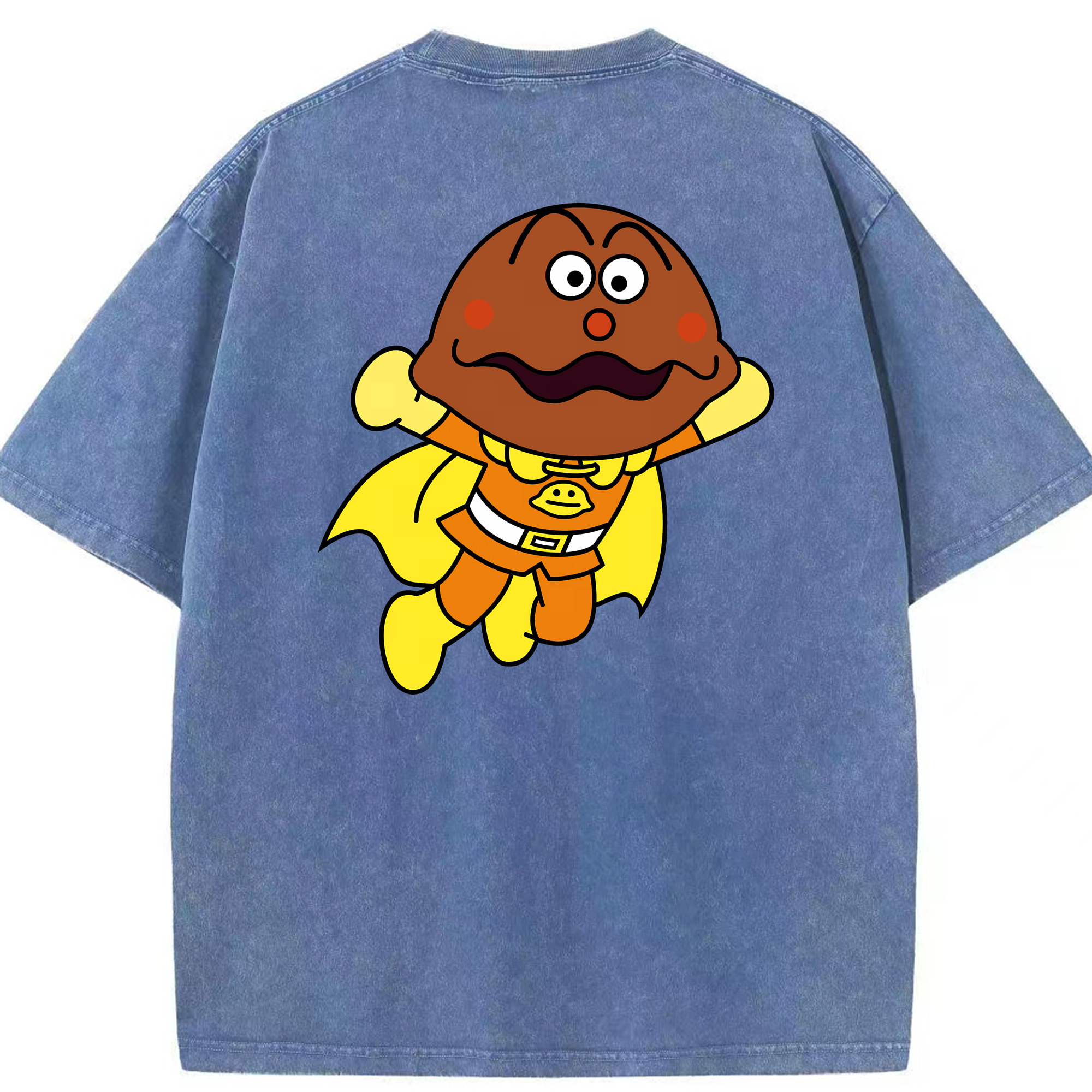 （画像用） アンパンマン Anpanman 綿100% ヴィンテージ風 半袖Tシャツ（背面プリント）