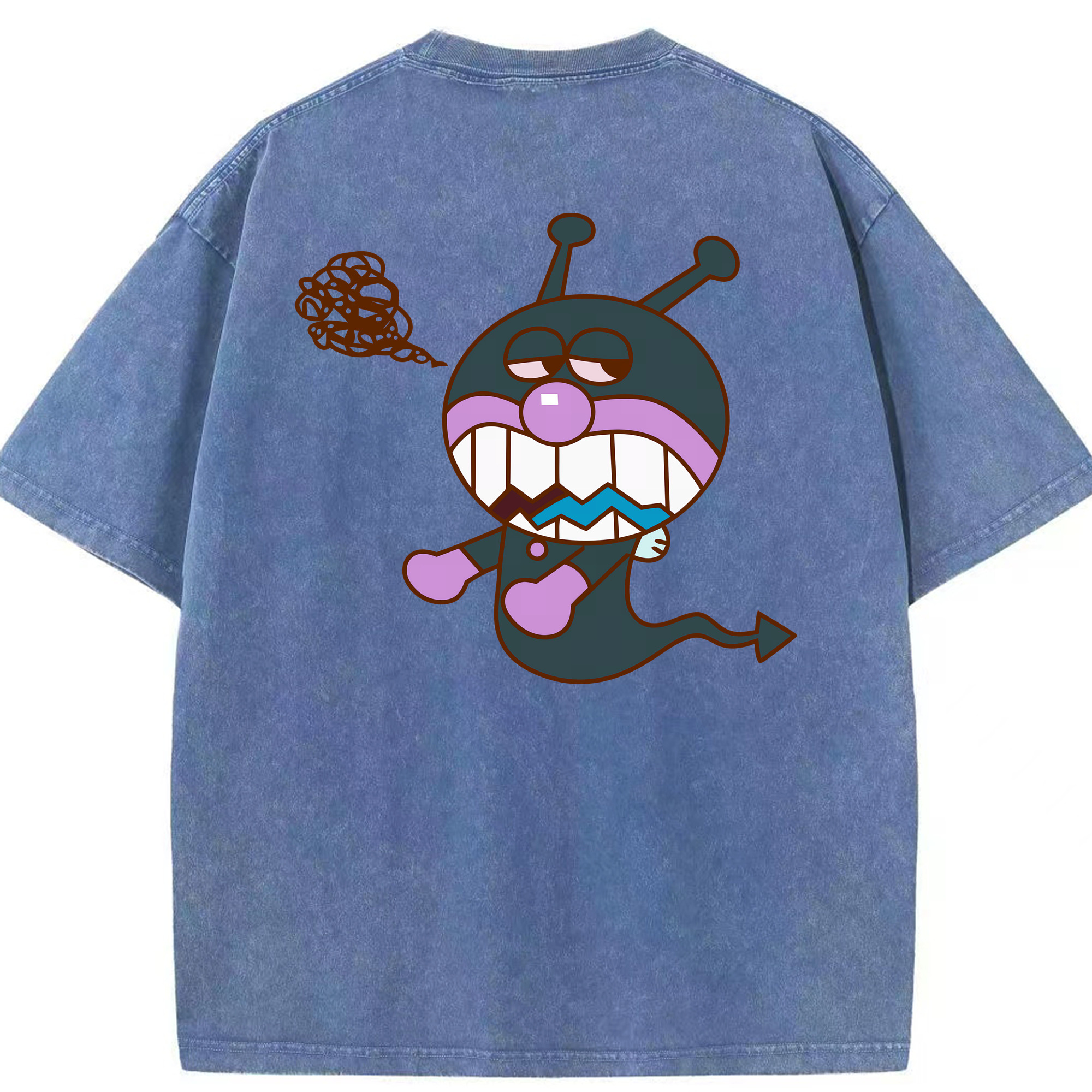 （画像用） アンパンマン Anpanman 綿100% ヴィンテージ風 半袖Tシャツ（背面プリント）