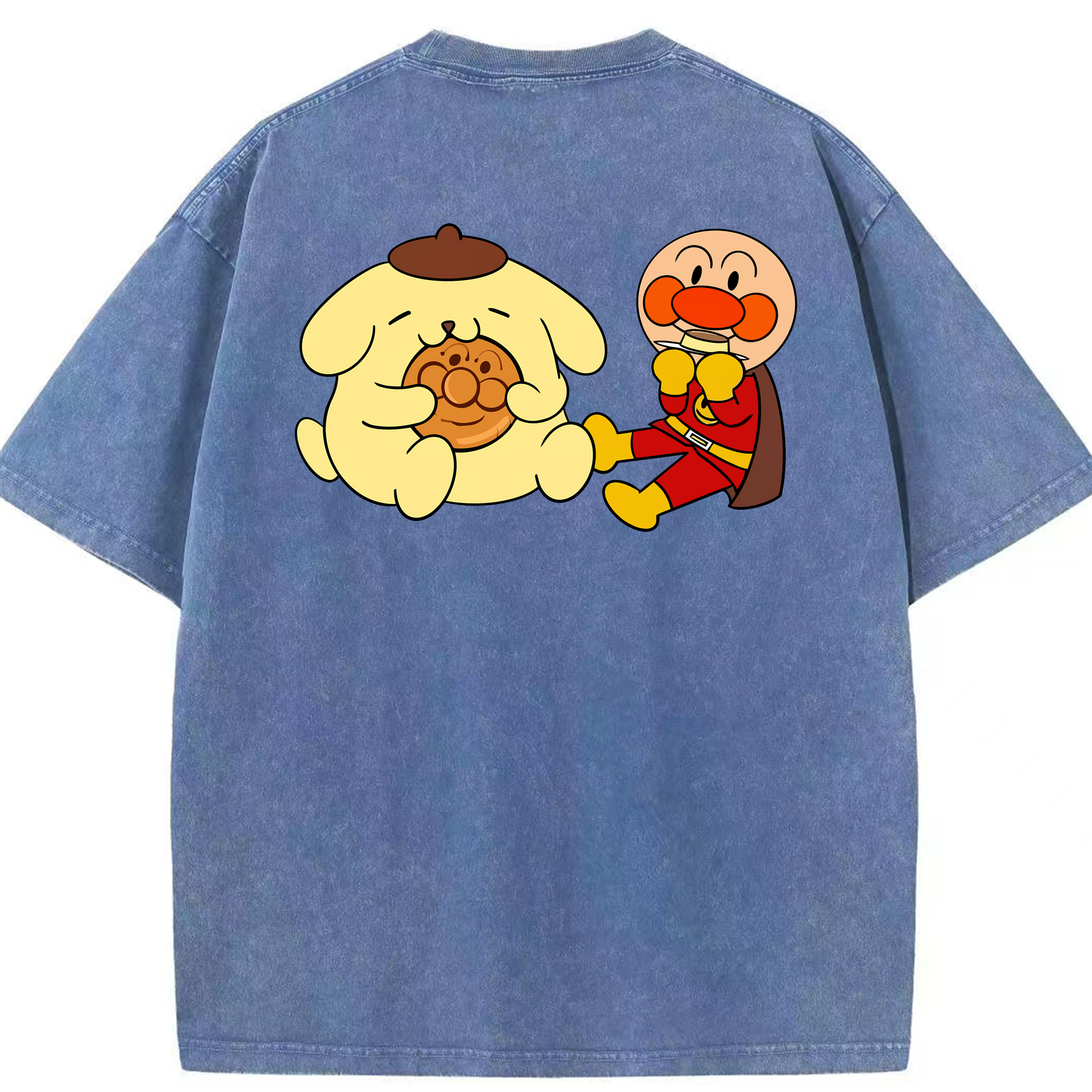 （画像用） アンパンマン Anpanman 綿100% ヴィンテージ風 半袖Tシャツ（背面プリント）