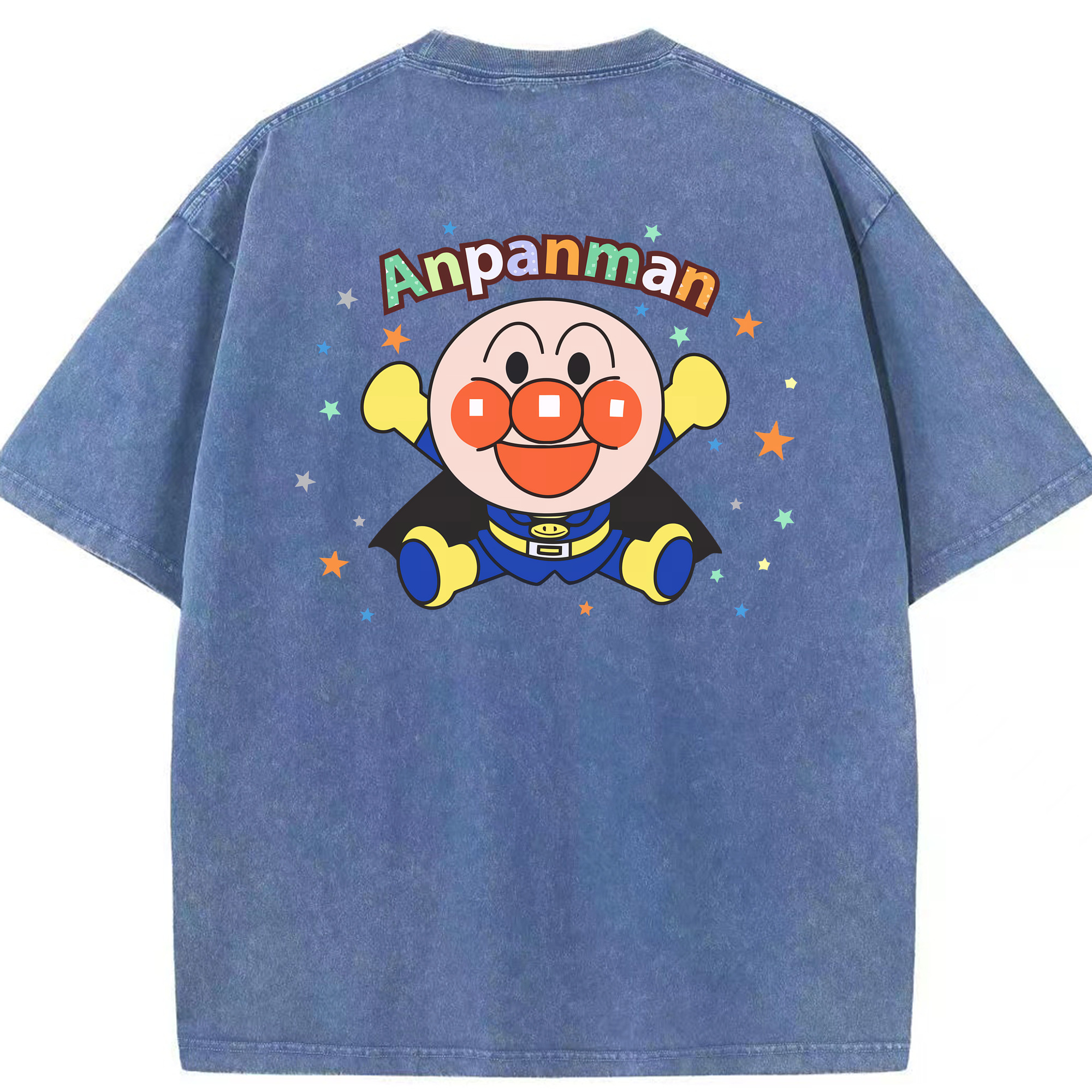 （画像用） アンパンマン Anpanman 綿100% ヴィンテージ風 半袖Tシャツ（背面プリント）