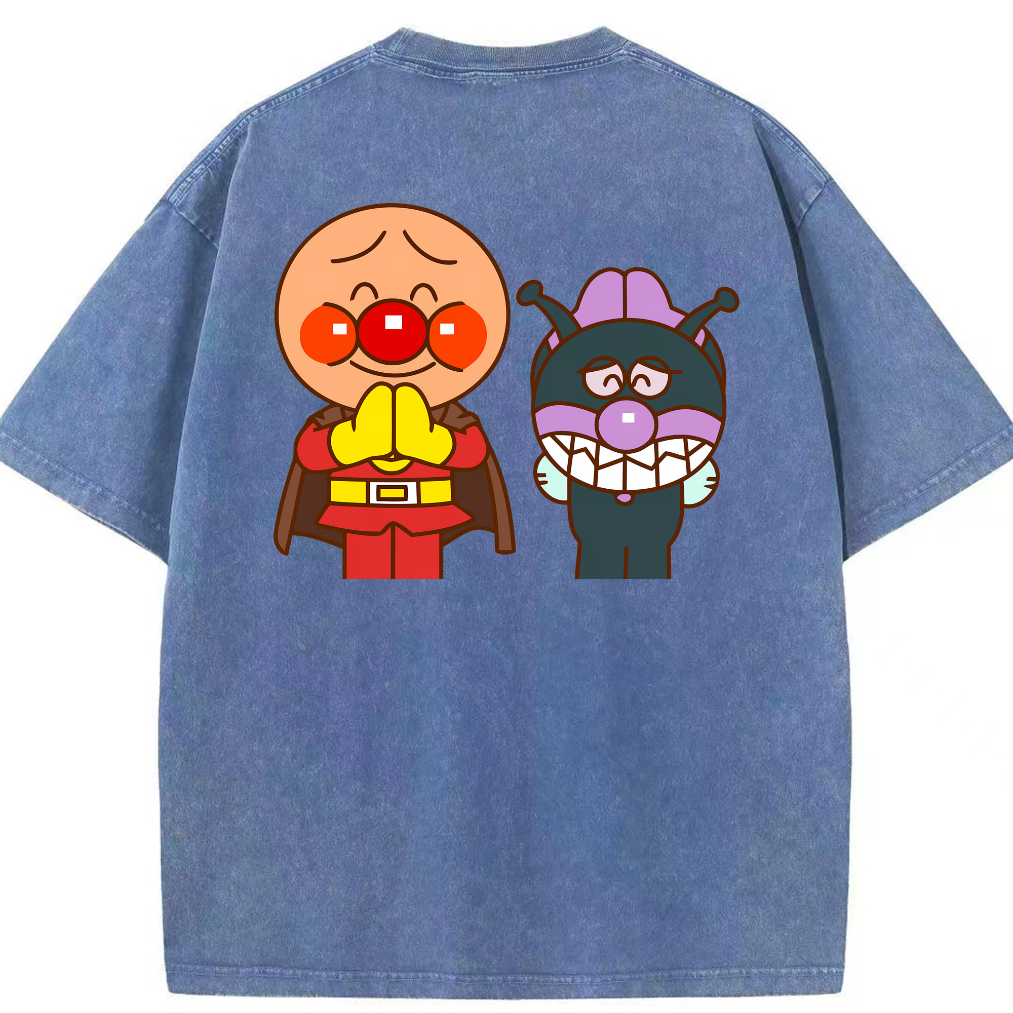 （画像用） アンパンマン Anpanman 綿100% ヴィンテージ風 半袖Tシャツ（背面プリント）