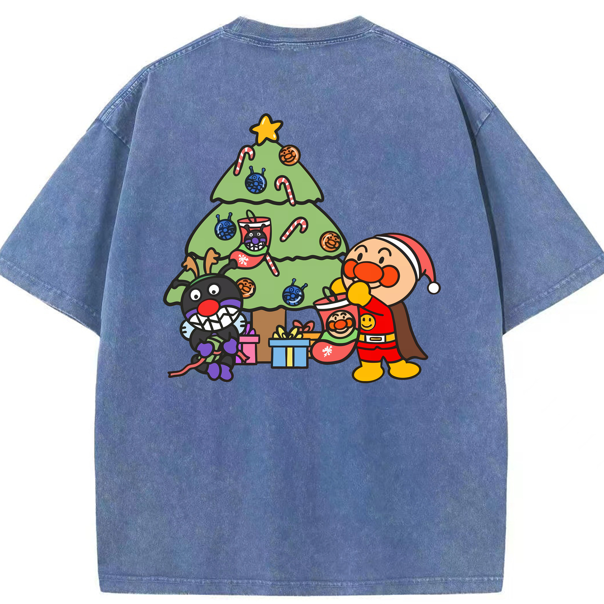 （画像用） アンパンマン Anpanman 綿100% ヴィンテージ風 半袖Tシャツ（背面プリント）