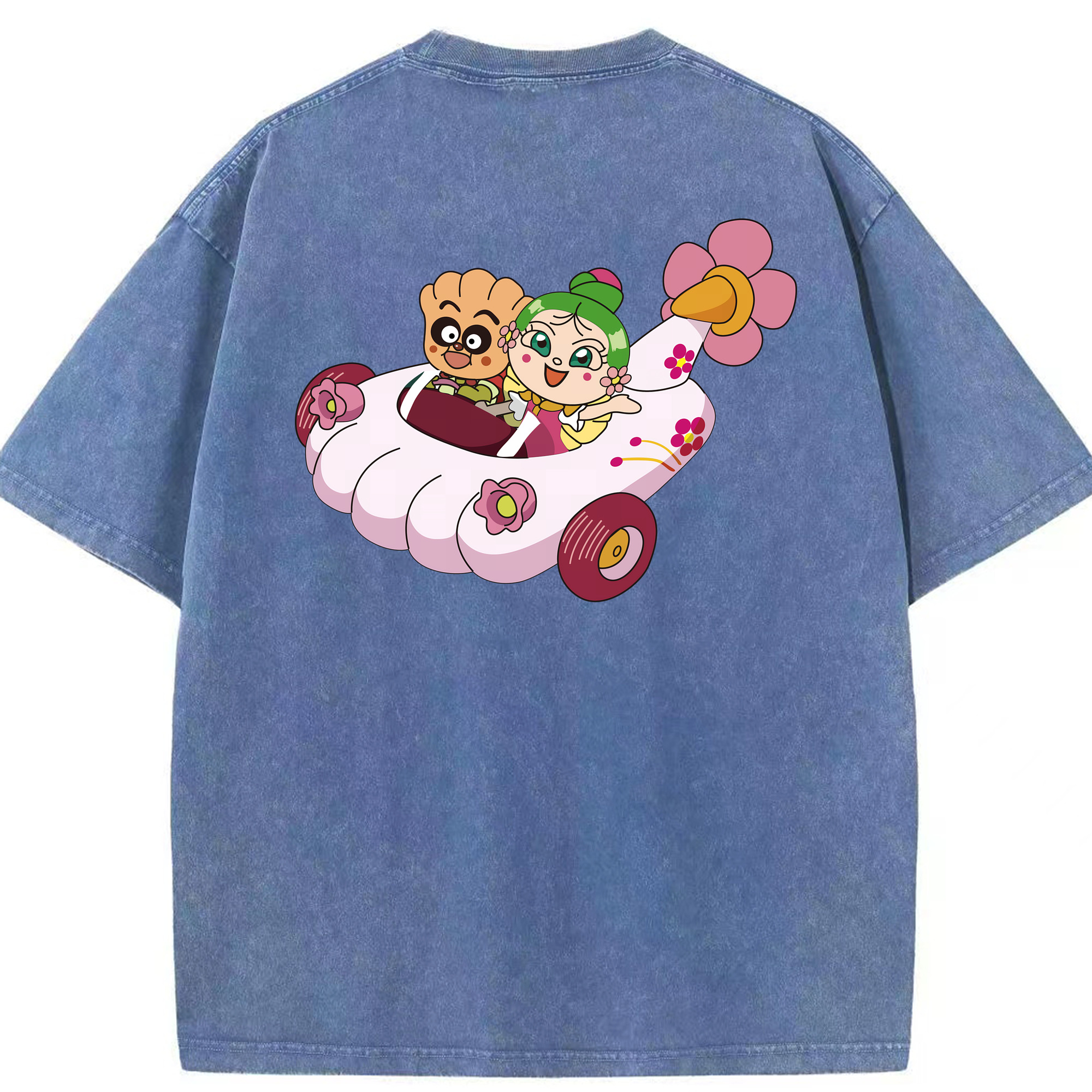 （画像用） アンパンマン Anpanman 綿100% ヴィンテージ風 半袖Tシャツ（背面プリント）