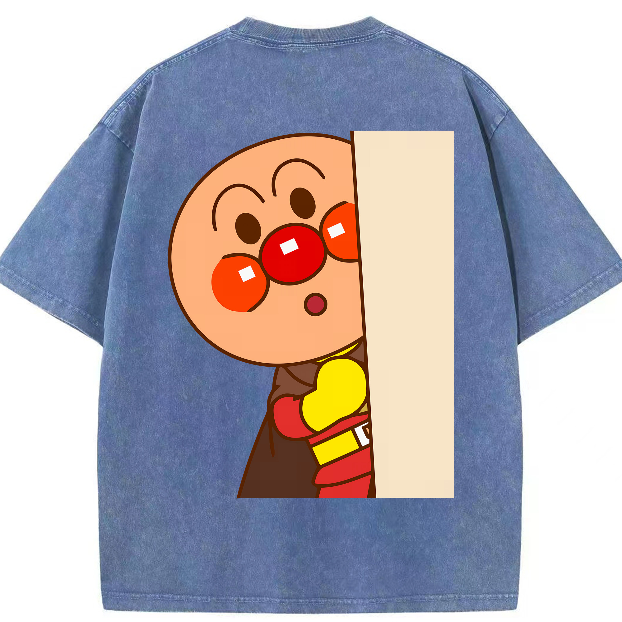（画像用） アンパンマン Anpanman 綿100% ヴィンテージ風 半袖Tシャツ（背面プリント）