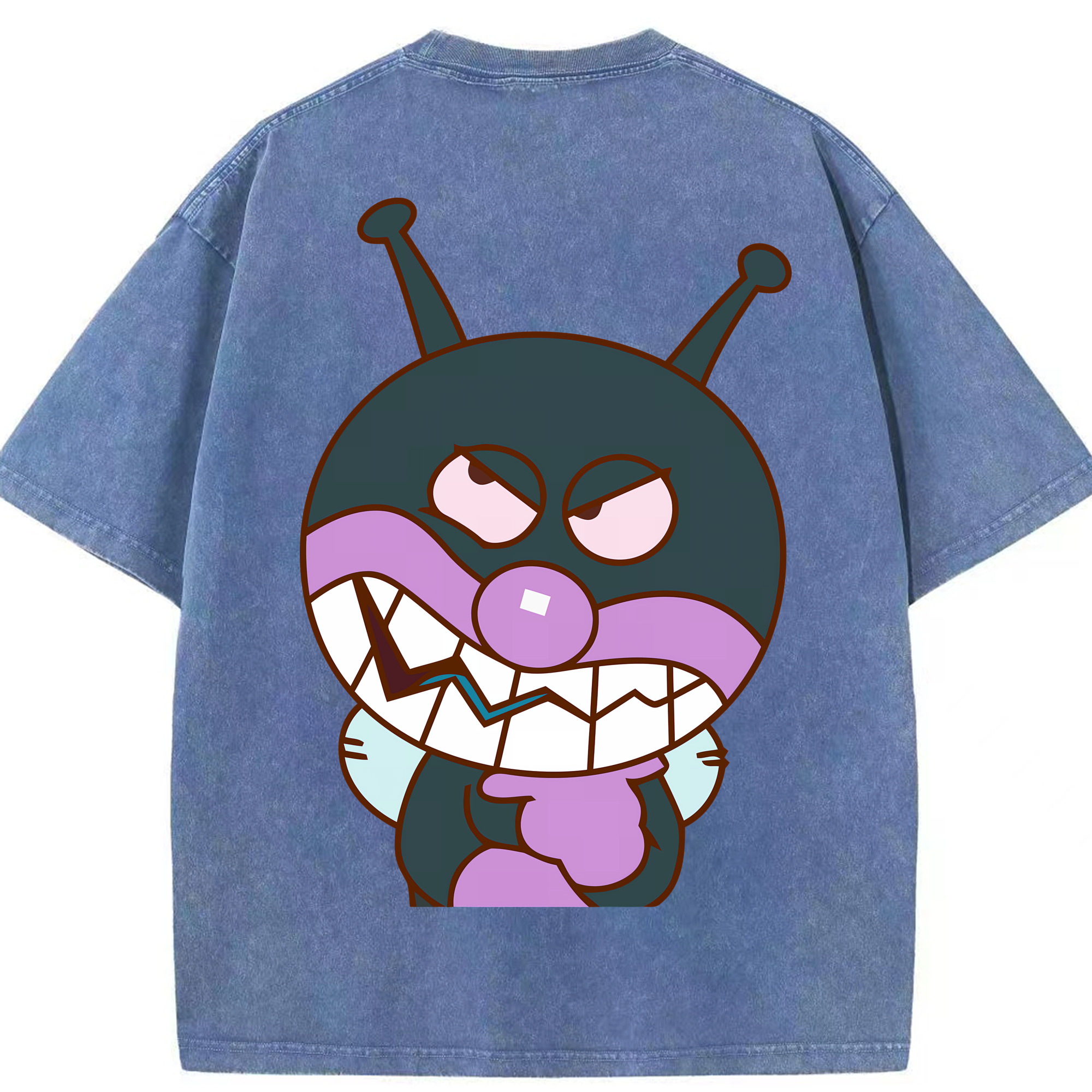 （画像用） アンパンマン Anpanman 綿100% ヴィンテージ風 半袖Tシャツ（背面プリント）