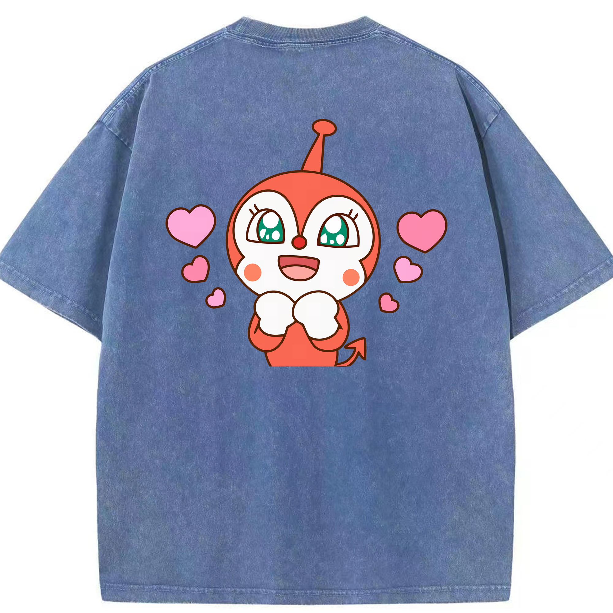（画像用） アンパンマン Anpanman 綿100% ヴィンテージ風 半袖Tシャツ（背面プリント）