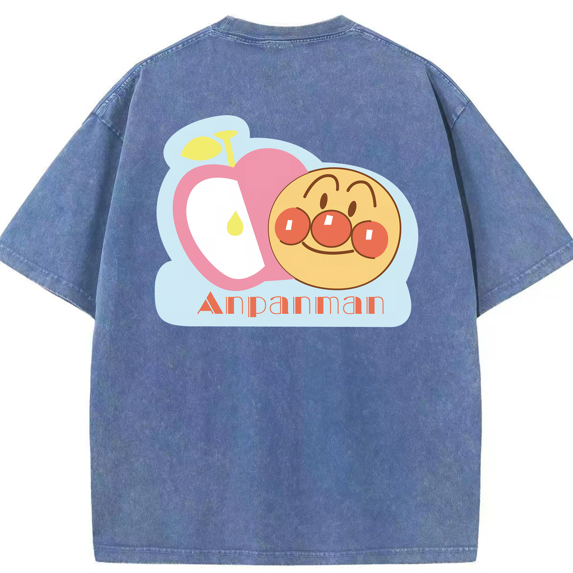 （画像用） アンパンマン Anpanman 綿100% ヴィンテージ風 半袖Tシャツ（背面プリント）