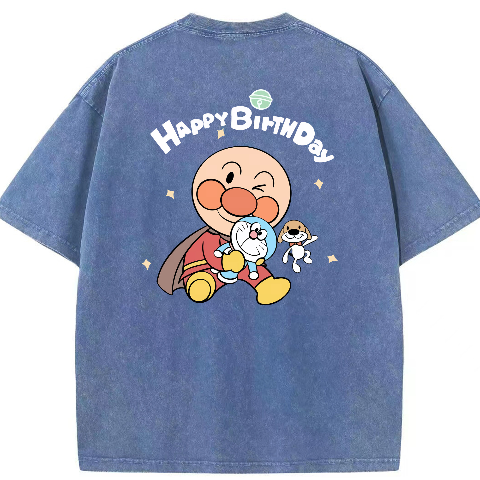 （画像用） アンパンマン Anpanman 綿100% ヴィンテージ風 半袖Tシャツ（背面プリント）