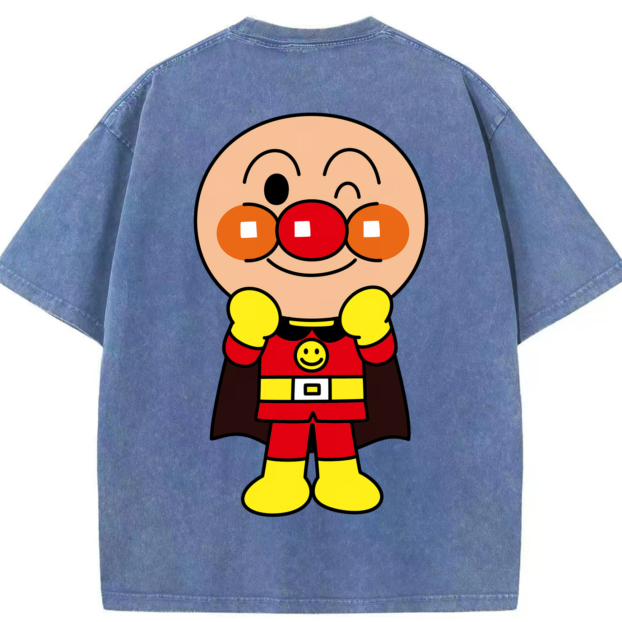 （画像用） アンパンマン Anpanman 綿100% ヴィンテージ風 半袖Tシャツ（背面プリント）