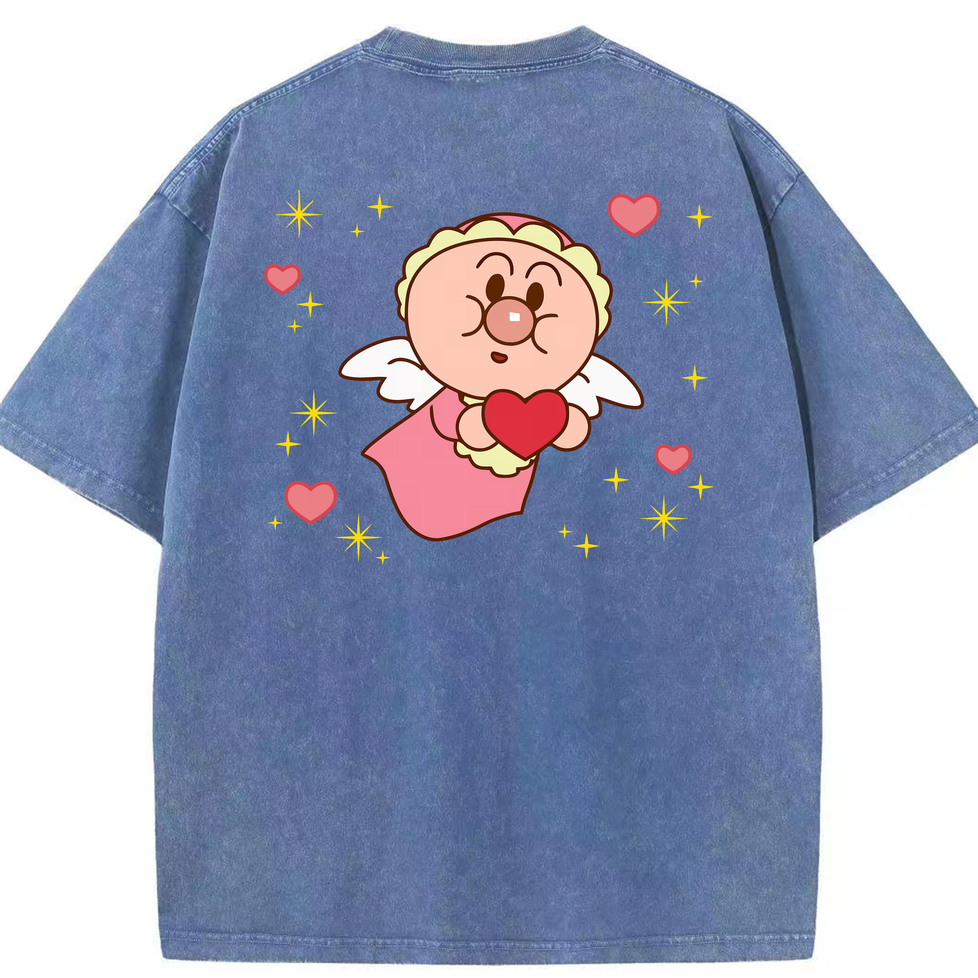 （画像用） アンパンマン Anpanman 綿100% ヴィンテージ風 半袖Tシャツ（背面プリント）