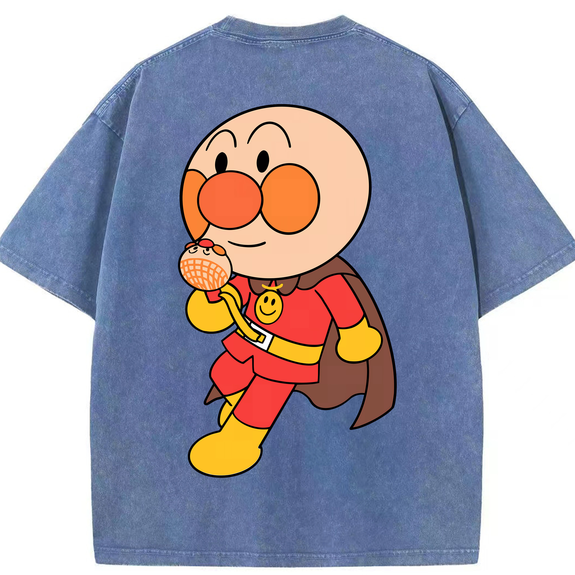 （画像用） アンパンマン Anpanman 綿100% ヴィンテージ風 半袖Tシャツ（背面プリント）