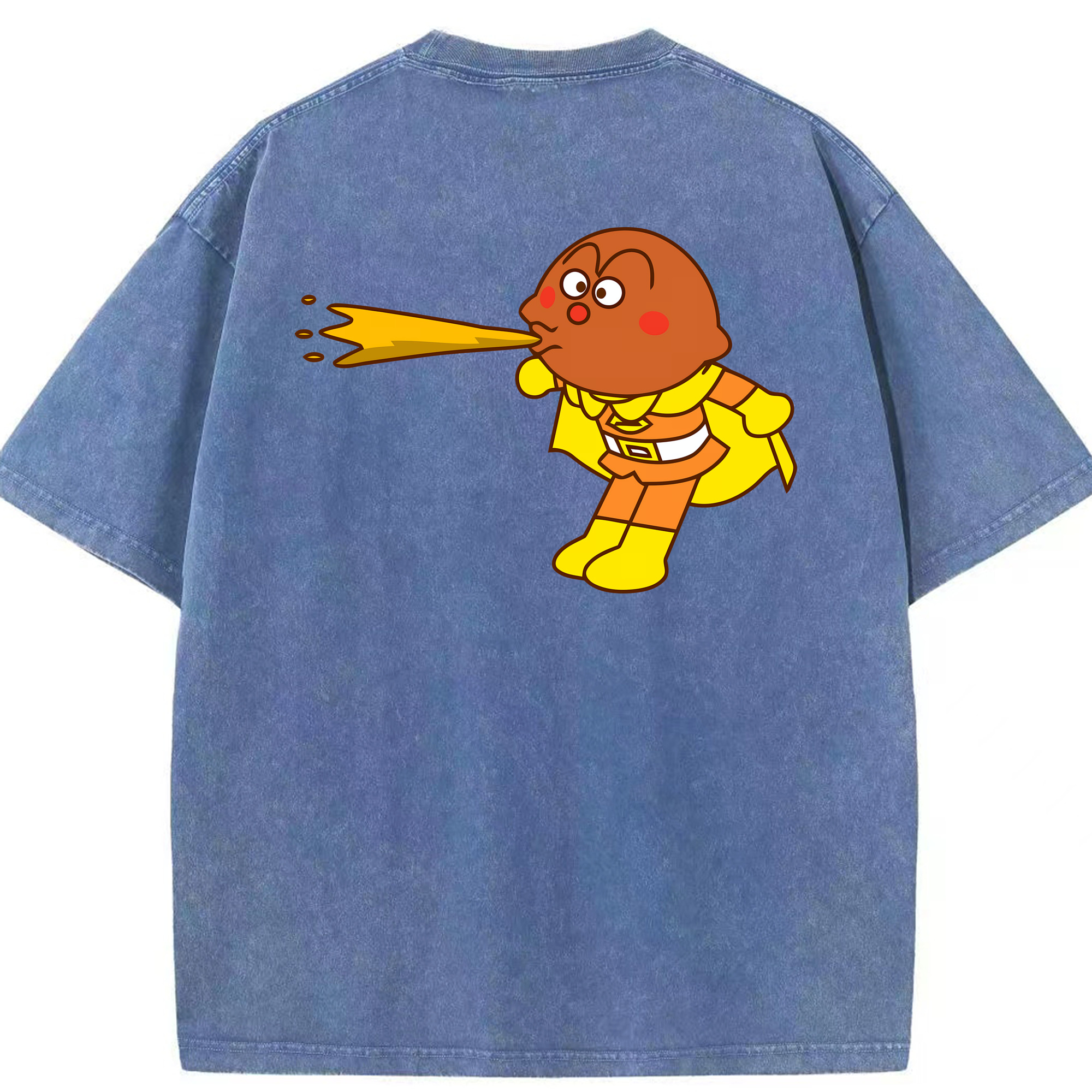 （画像用） アンパンマン Anpanman 綿100% ヴィンテージ風 半袖Tシャツ（背面プリント）