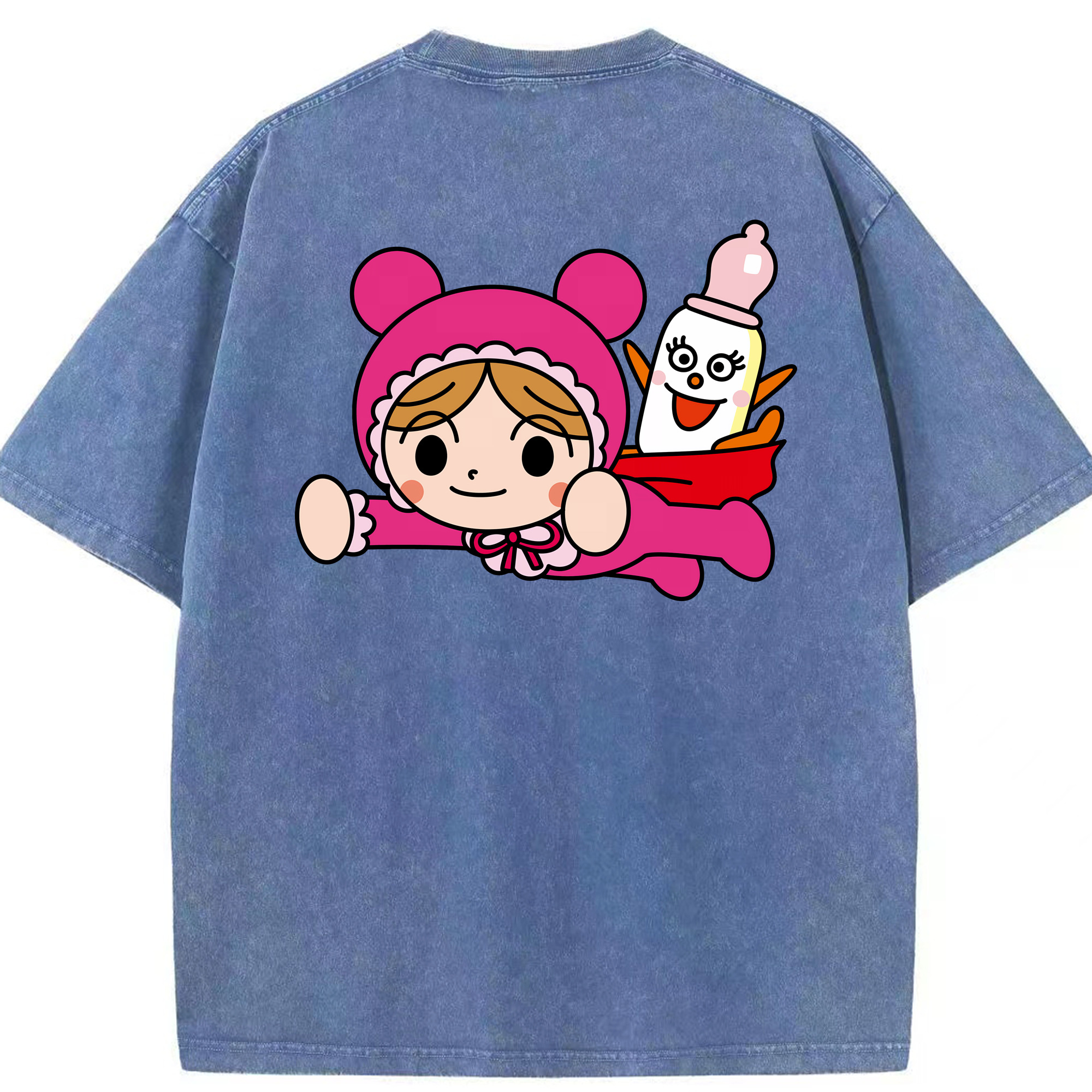 （画像用） アンパンマン Anpanman 綿100% ヴィンテージ風 半袖Tシャツ（背面プリント）