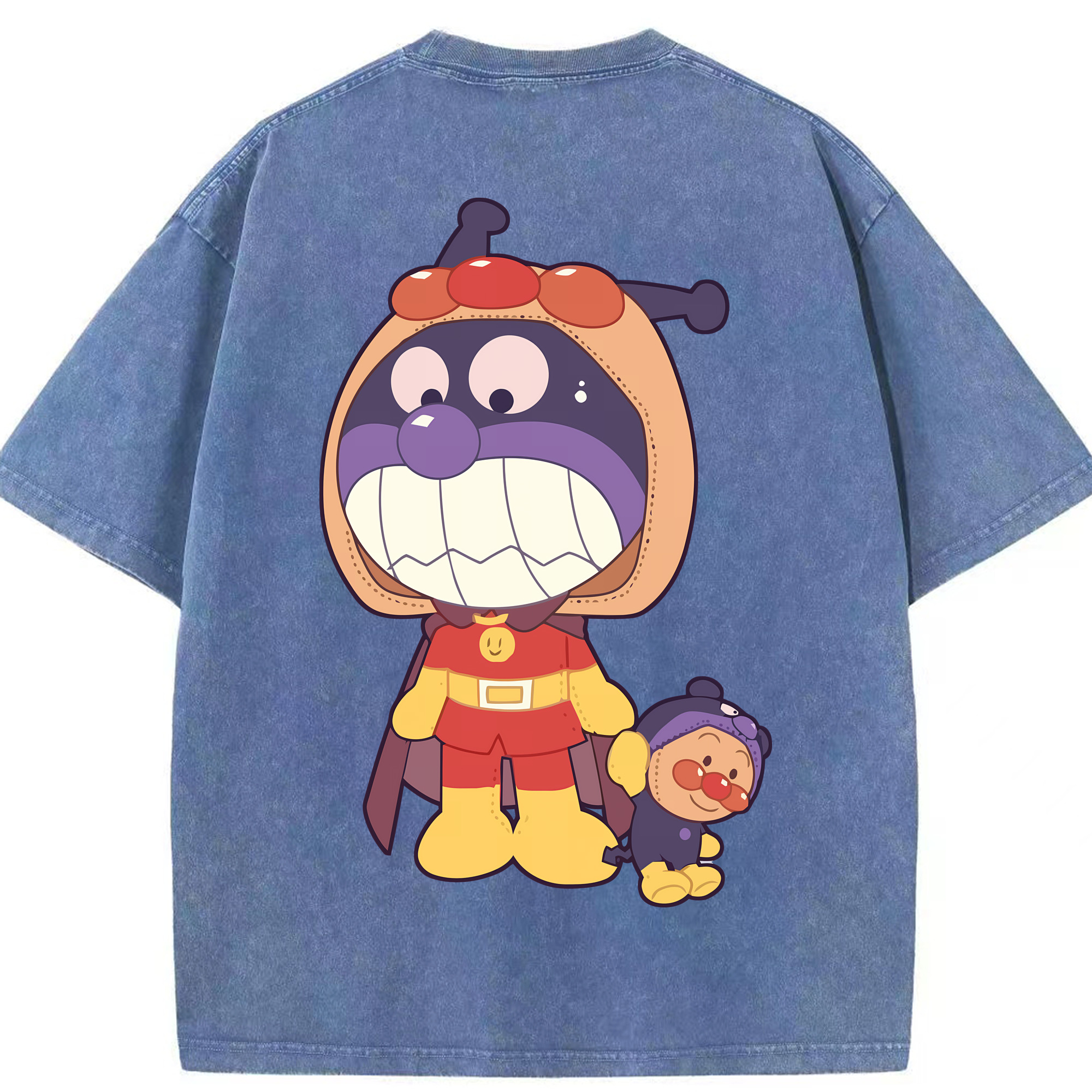 （画像用） アンパンマン Anpanman 綿100% ヴィンテージ風 半袖Tシャツ（背面プリント）