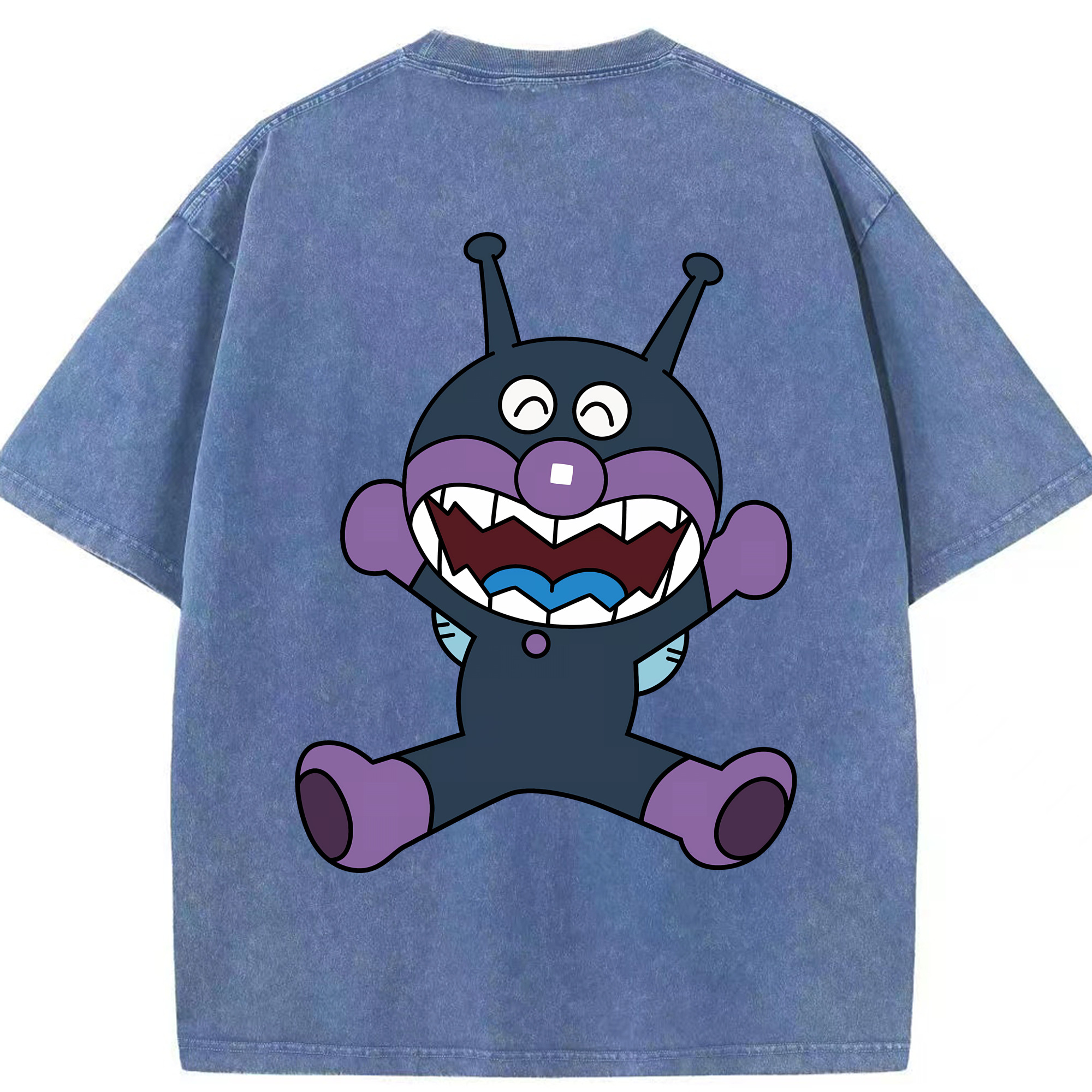 （画像用） アンパンマン Anpanman 綿100% ヴィンテージ風 半袖Tシャツ（背面プリント）