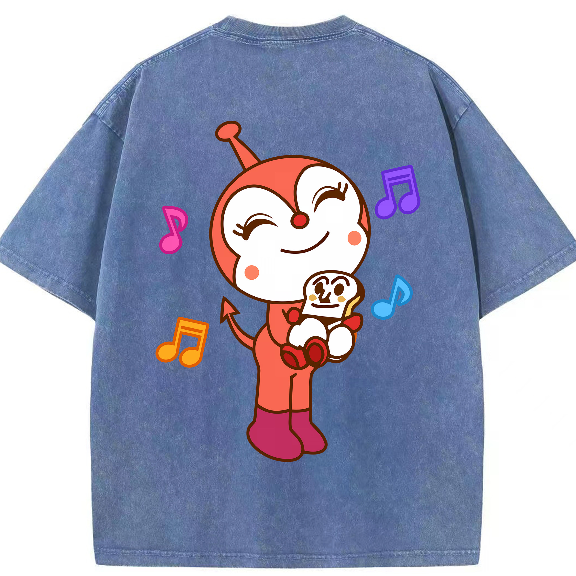 （画像用） アンパンマン Anpanman 綿100% ヴィンテージ風 半袖Tシャツ（背面プリント）