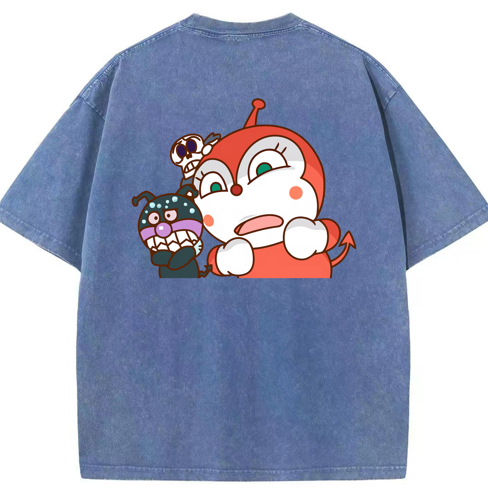 （画像用） アンパンマン Anpanman 綿100% ヴィンテージ風 半袖Tシャツ（背面プリント）