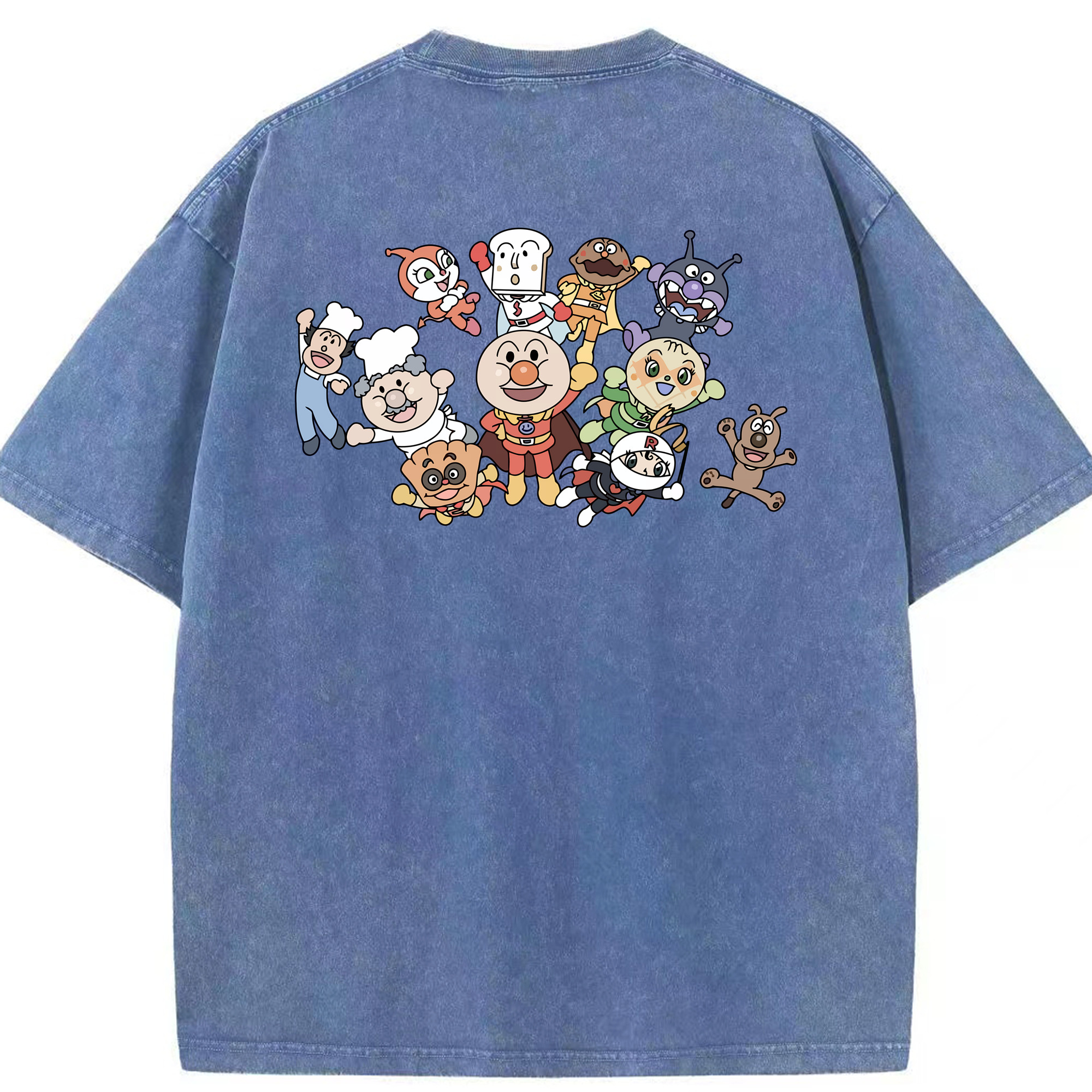 （画像用） アンパンマン Anpanman 綿100% ヴィンテージ風 半袖Tシャツ（背面プリント）