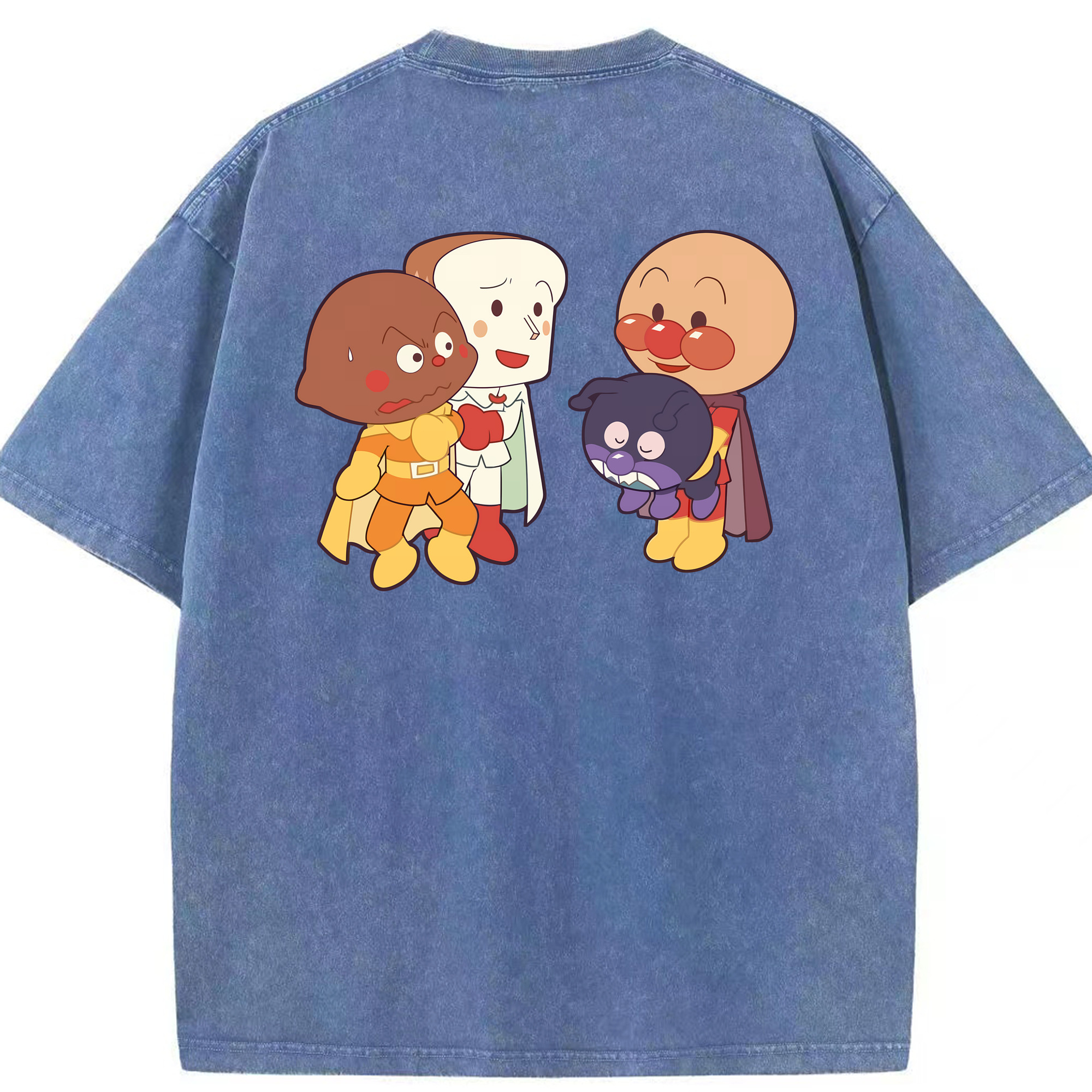 （画像用） アンパンマン Anpanman 綿100% ヴィンテージ風 半袖Tシャツ（背面プリント）